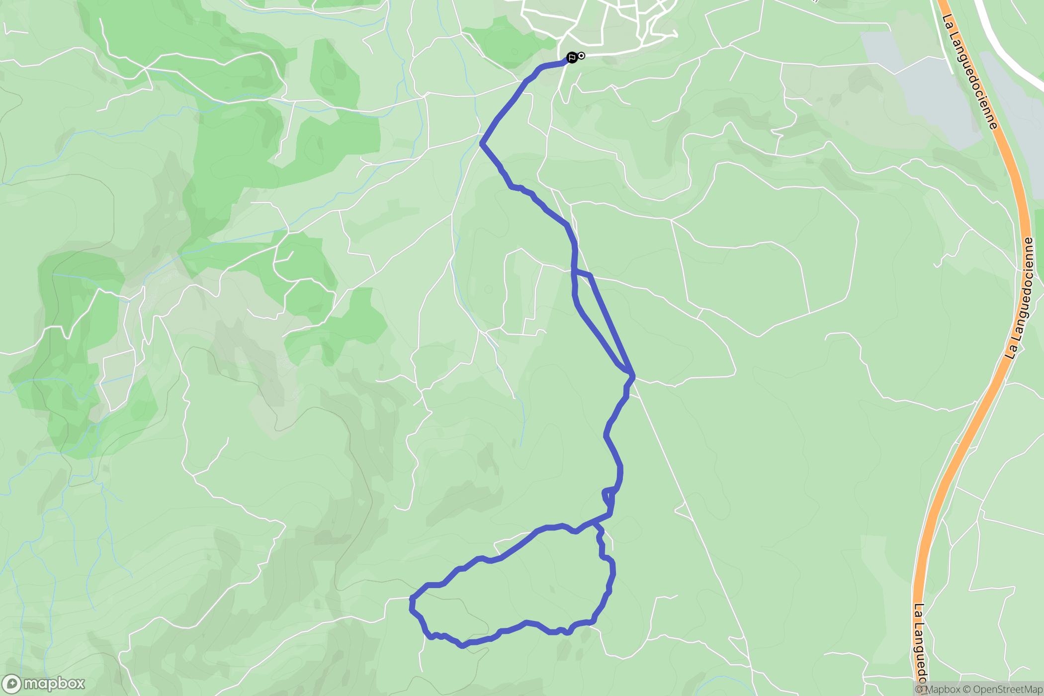 Roquefort-des-Corbières : carte du parcours de randonnée - France