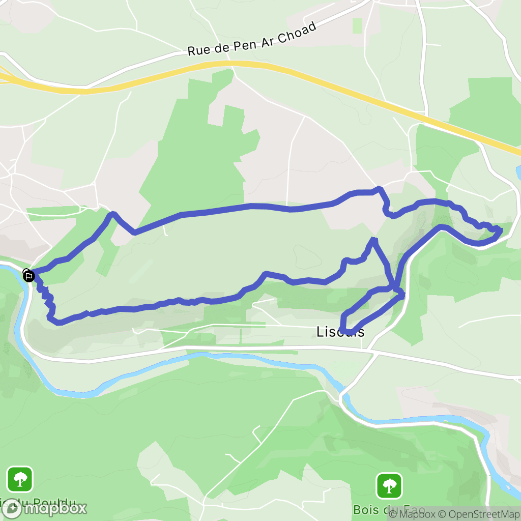 Bon Repos sur Blavet : carte du parcours de randonnée - France