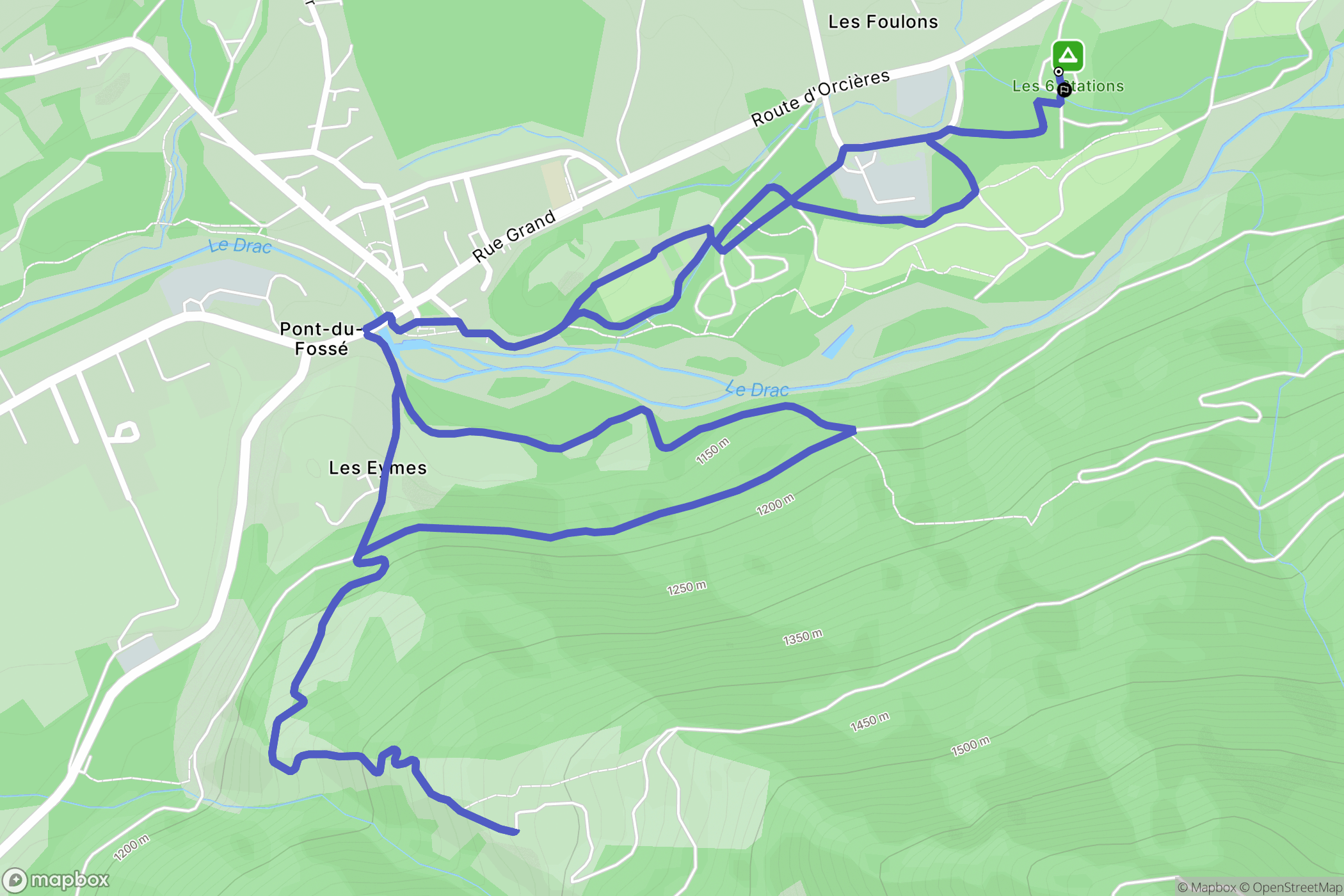 Saint-Jean-Saint-Nicolas : carte du parcours de randonnée - France