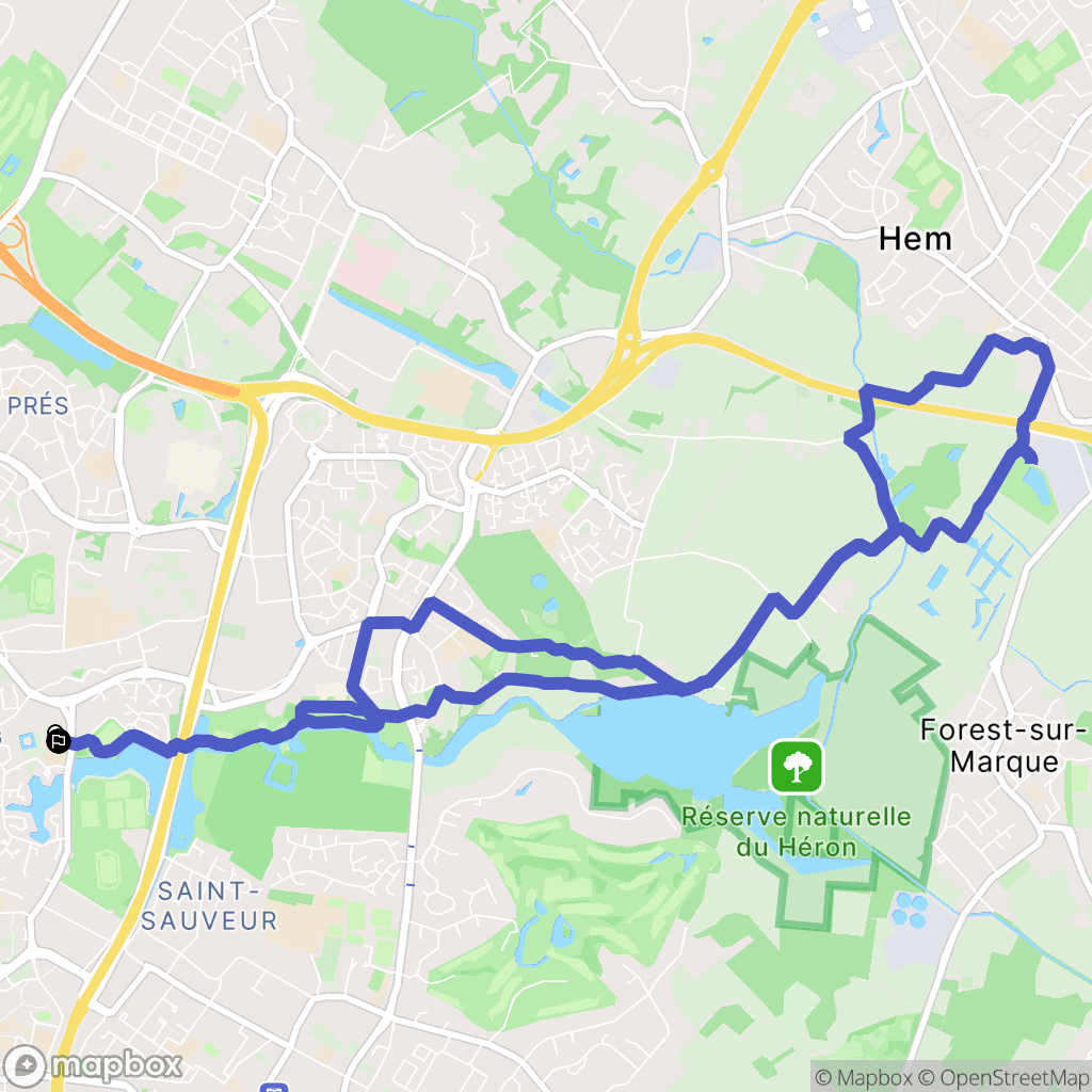 Villeneuve-d'Ascq : carte du parcours de randonnée - France