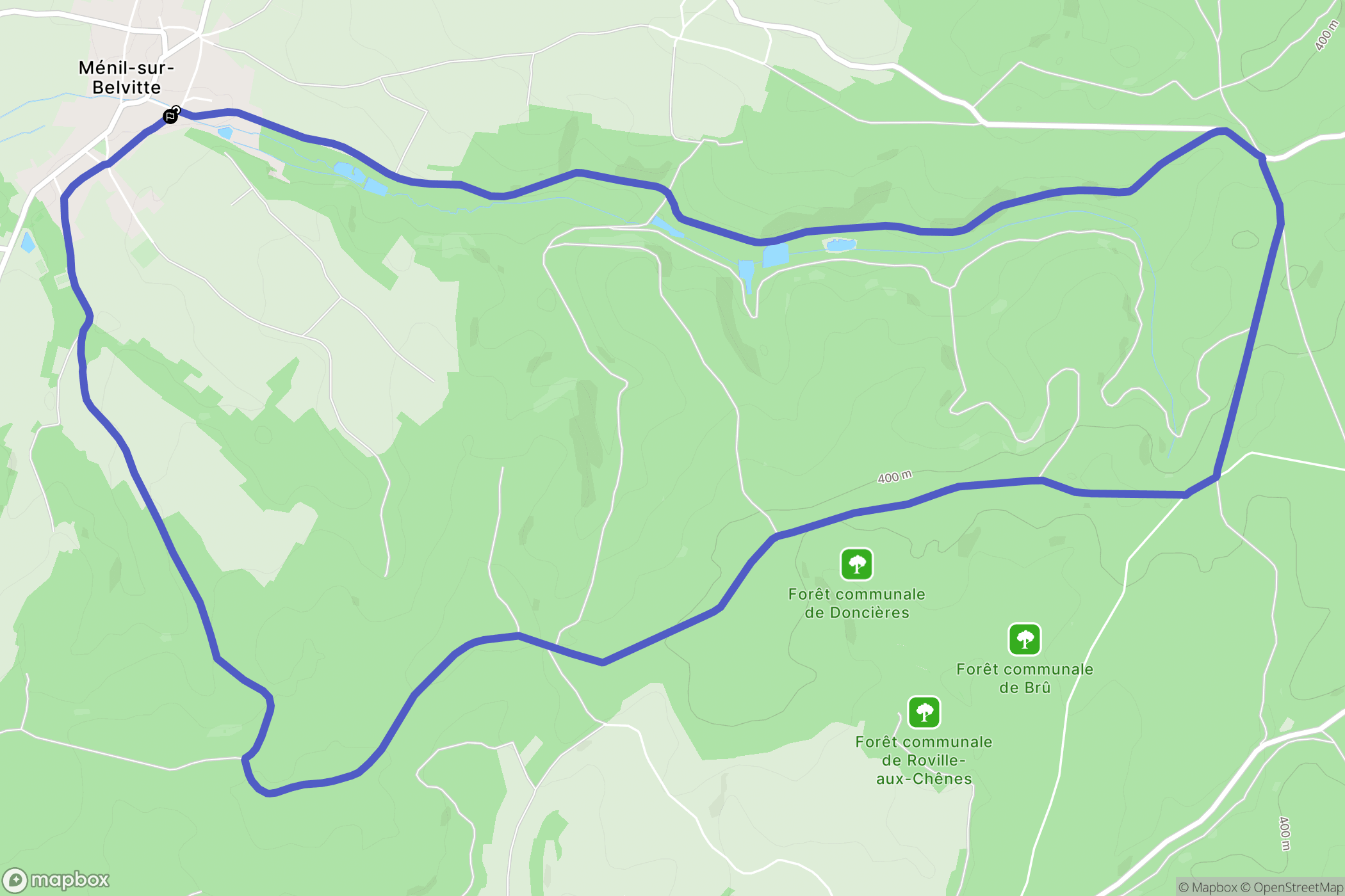 Ménil-sur-Belvitte : carte du parcours de randonnée - France