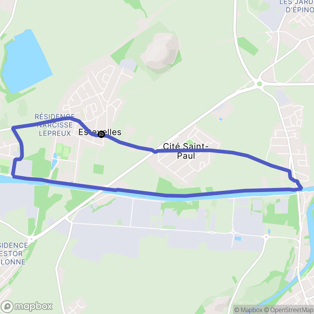 Estevelles : carte du parcours de randonnée - France