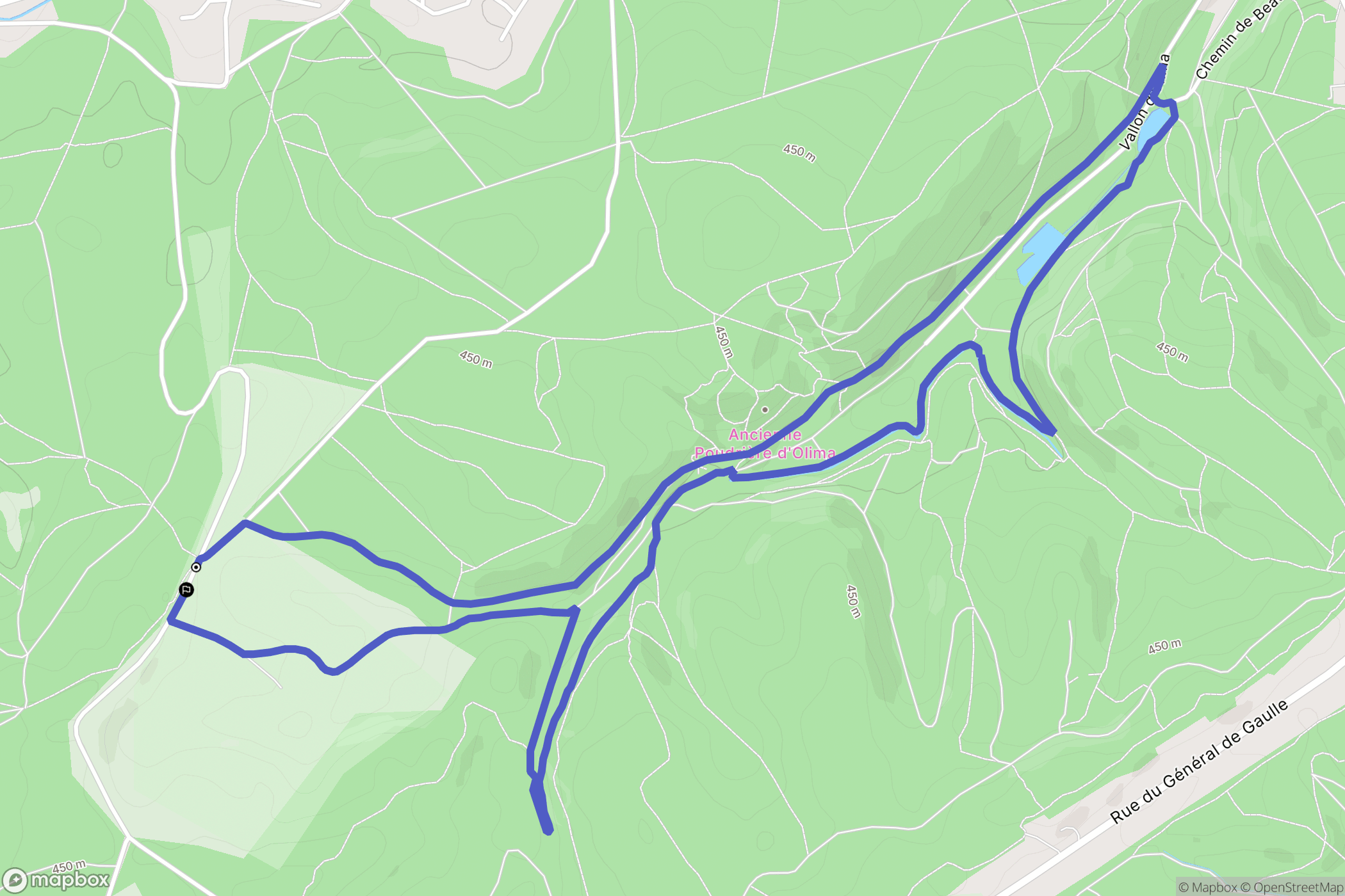 Sanchey : carte du parcours de randonnée - France