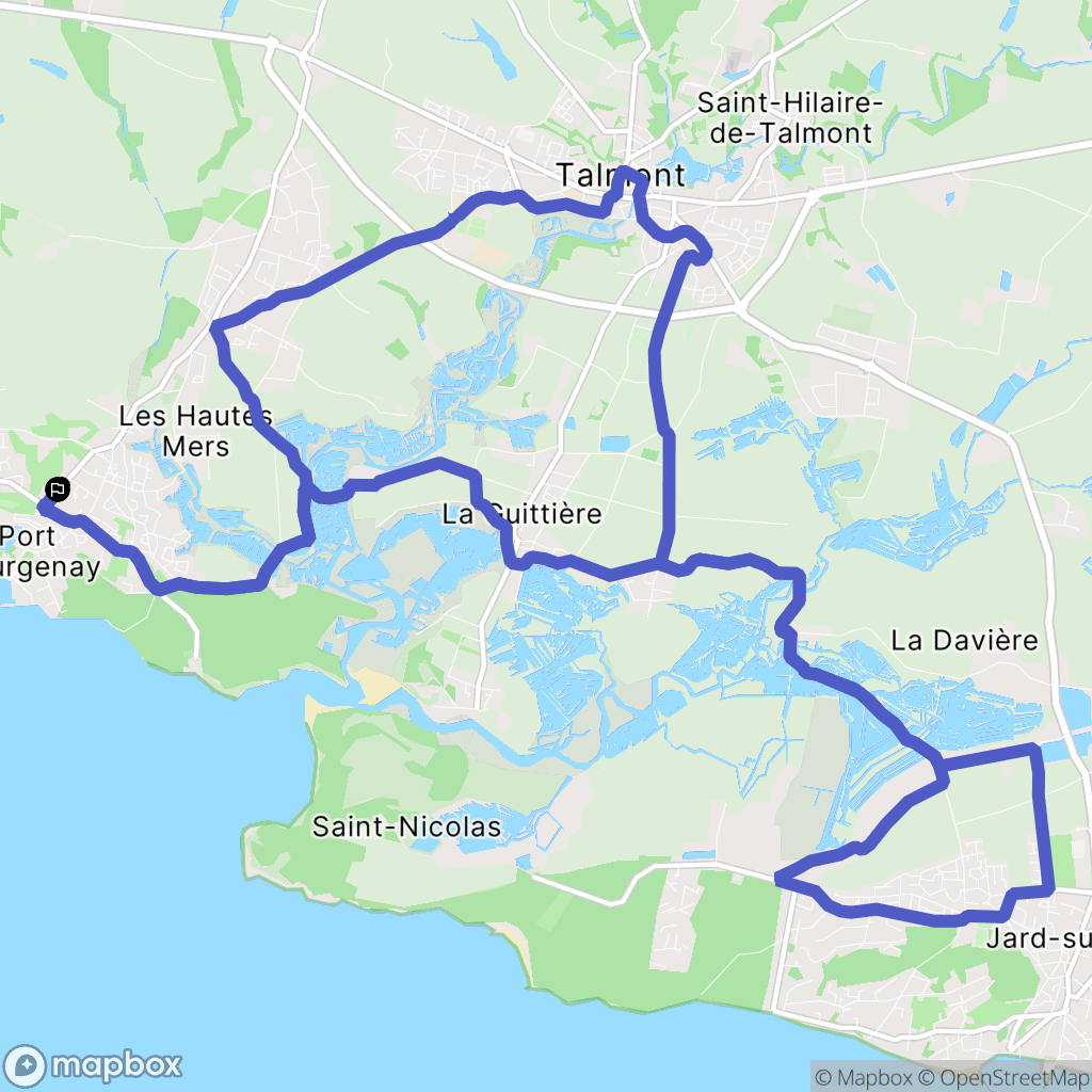 Talmont-Saint-Hilaire : carte du parcours de randonnée - France