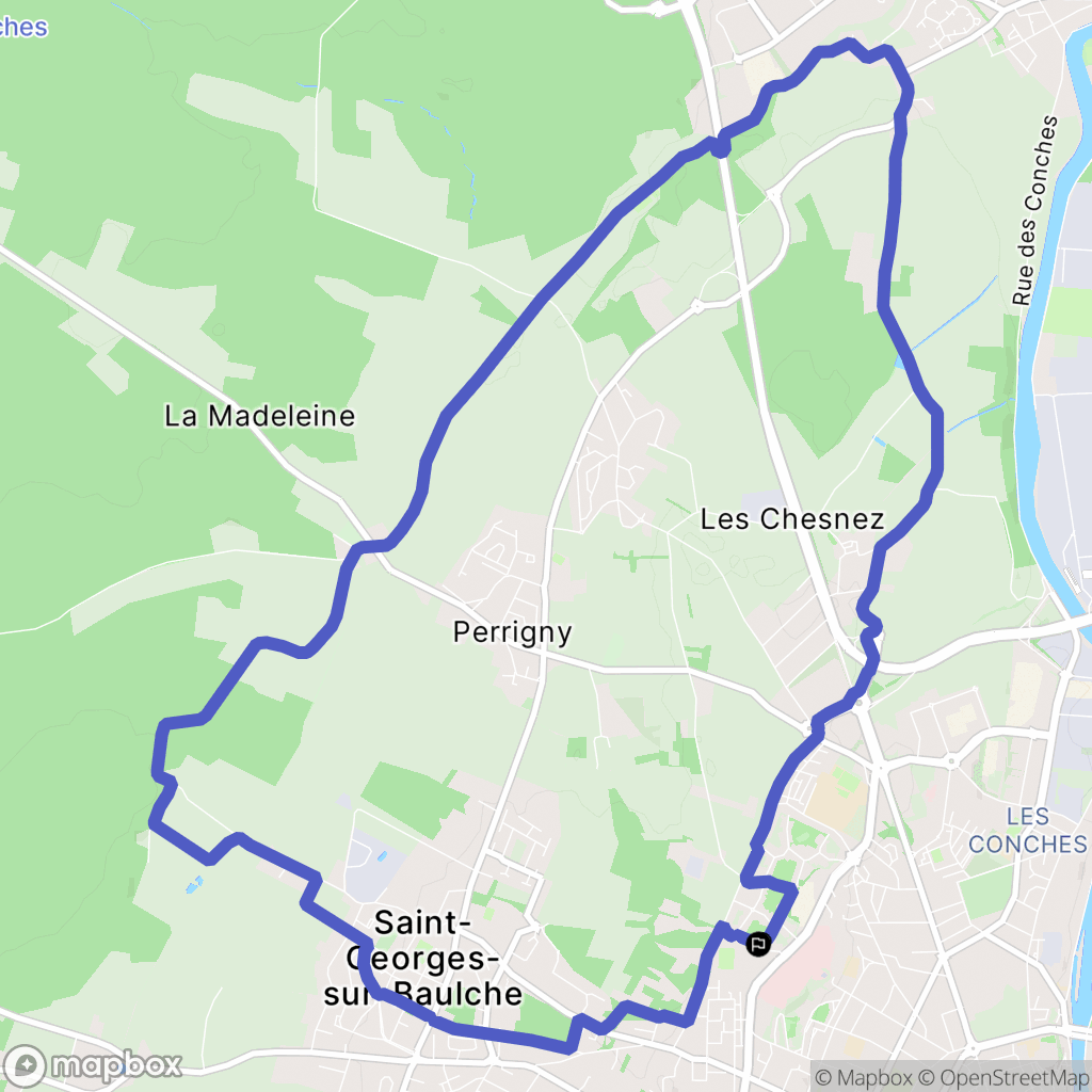 Auxerre : carte du parcours de randonnée - France