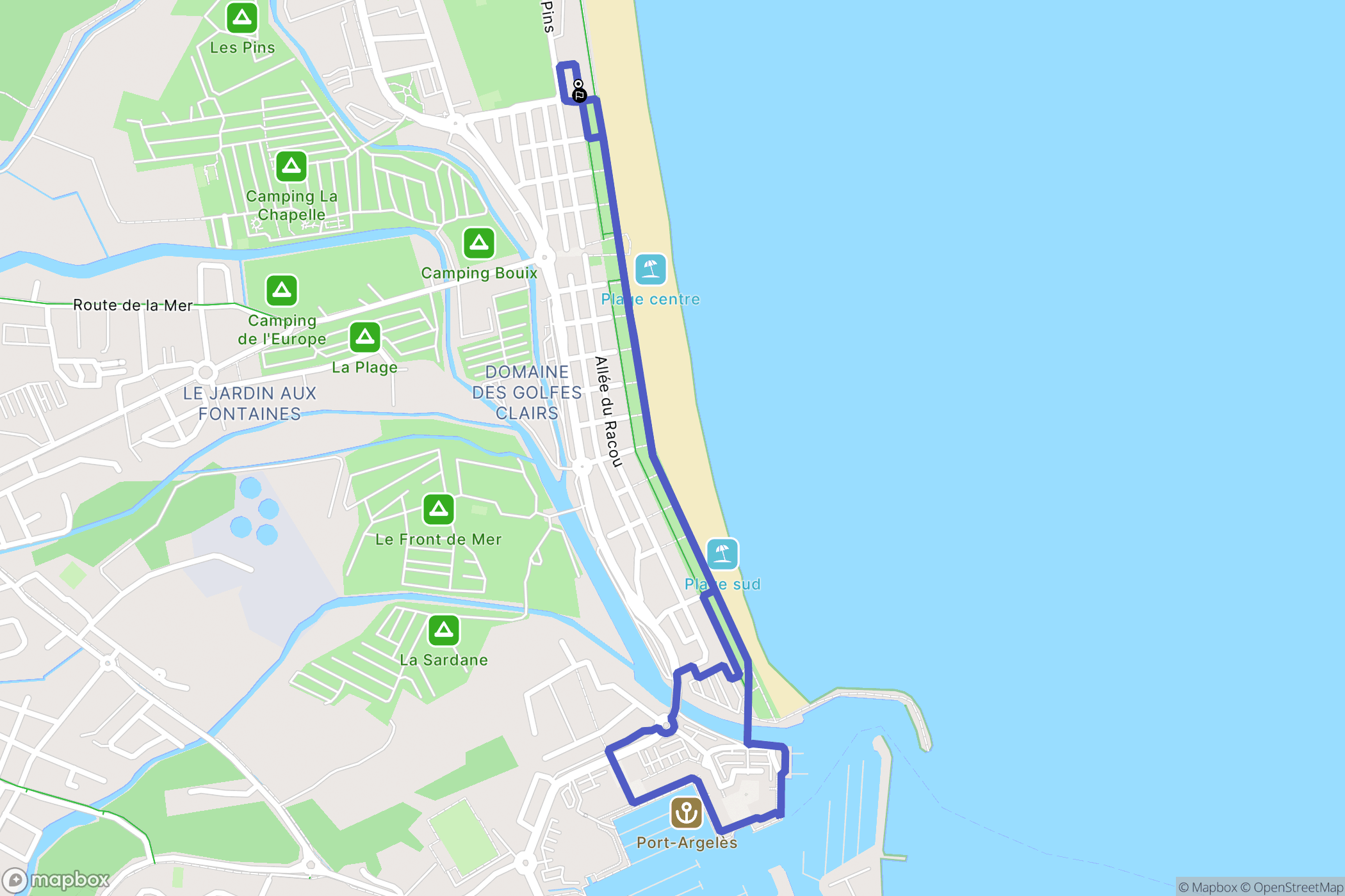 Argelès-sur-Mer : carte du parcours de randonnée - France