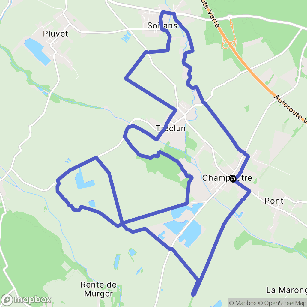 Champdôtre : carte du parcours de randonnée - France