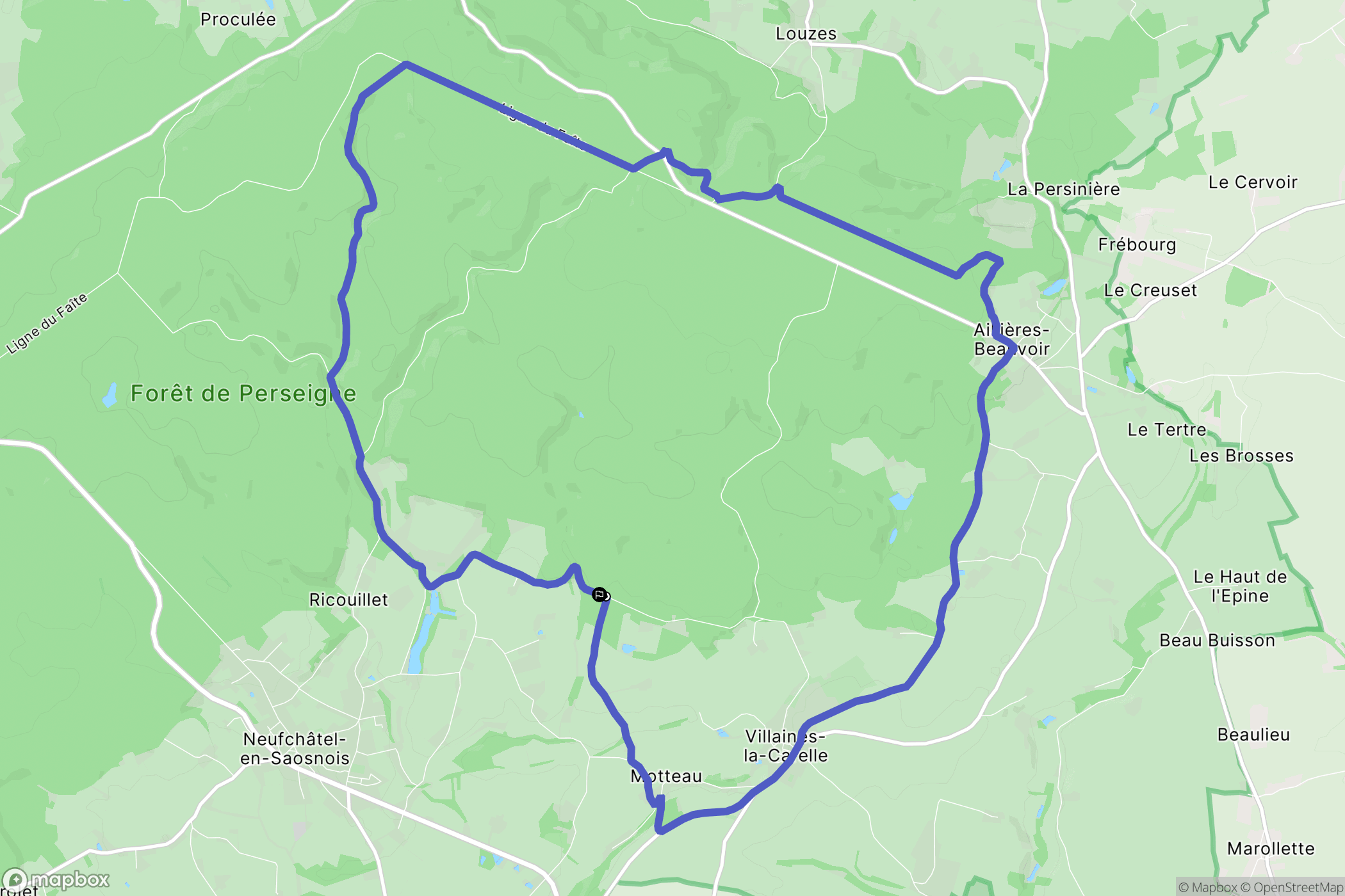 Villaines-la-Carelle : carte du parcours de randonnée - France