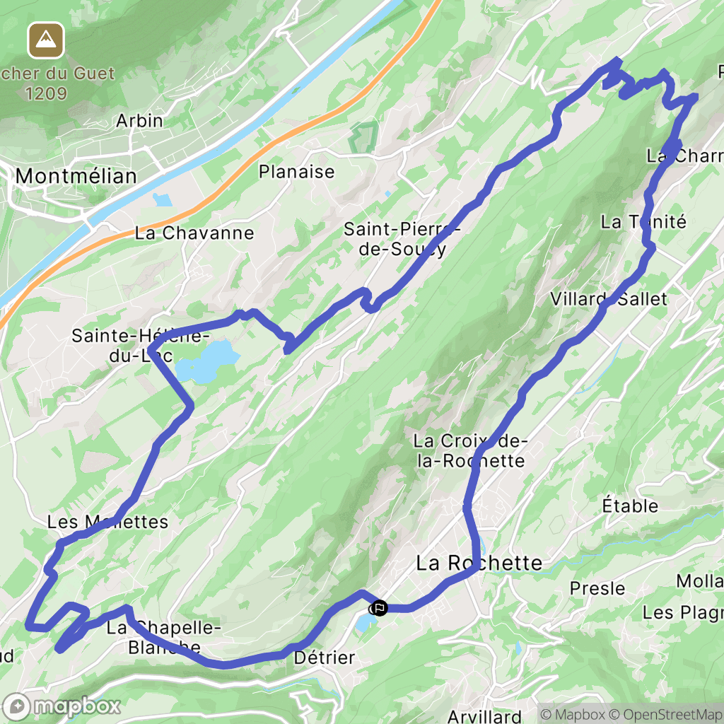 Détrier : carte du parcours de randonnée - France