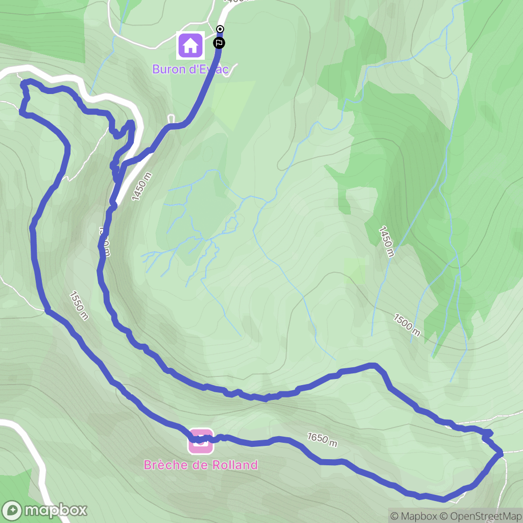 Le Claux : carte du parcours de randonnée - France