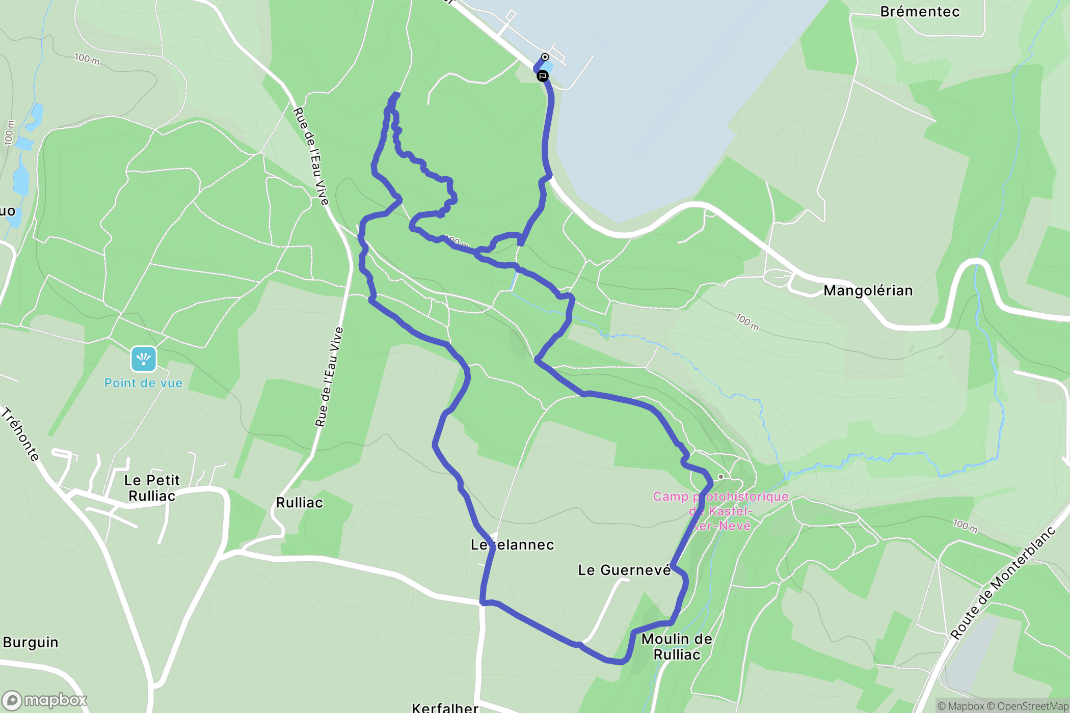 Monterblanc : carte du parcours de randonnée - France