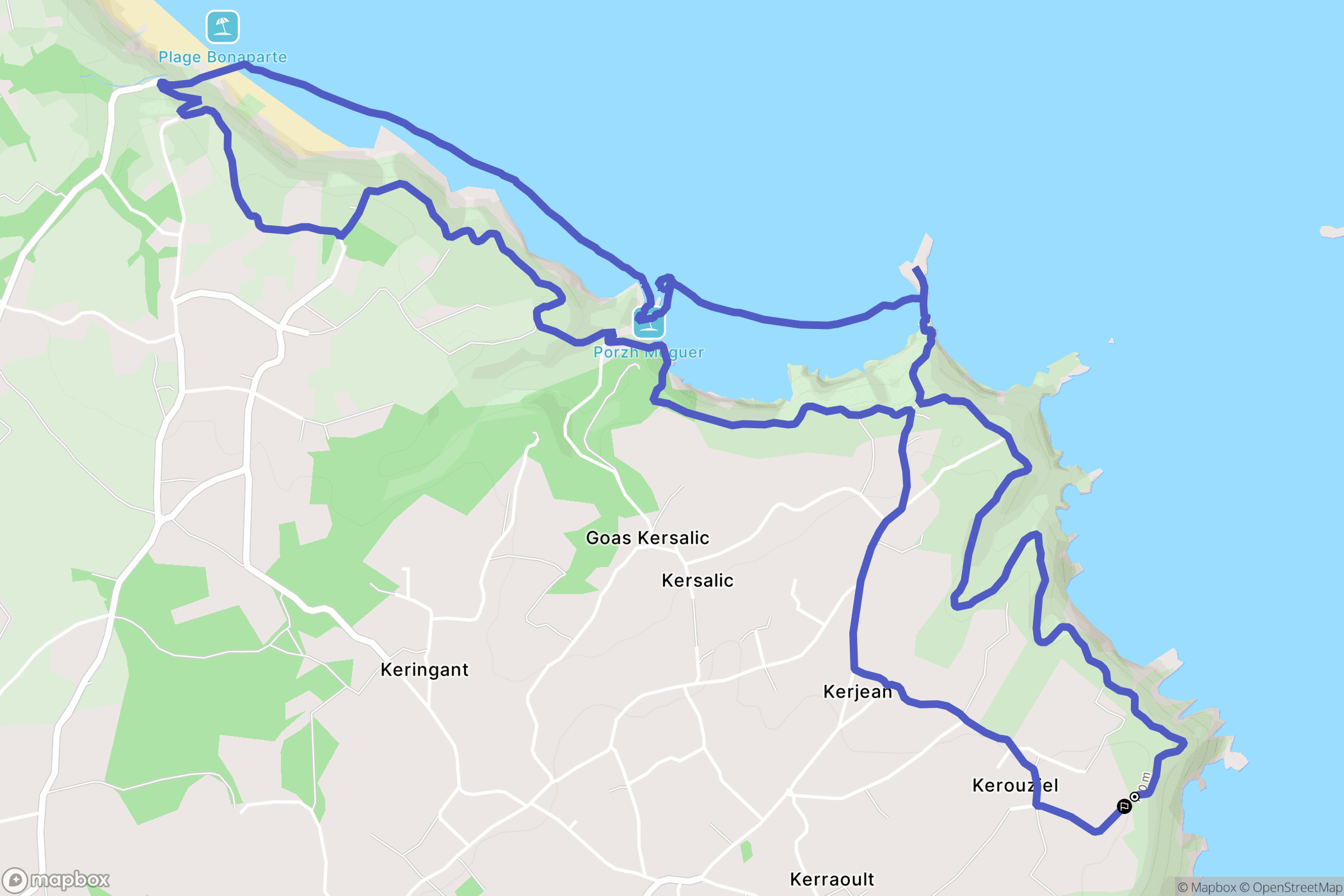 Plouha : carte du parcours de randonnée - France