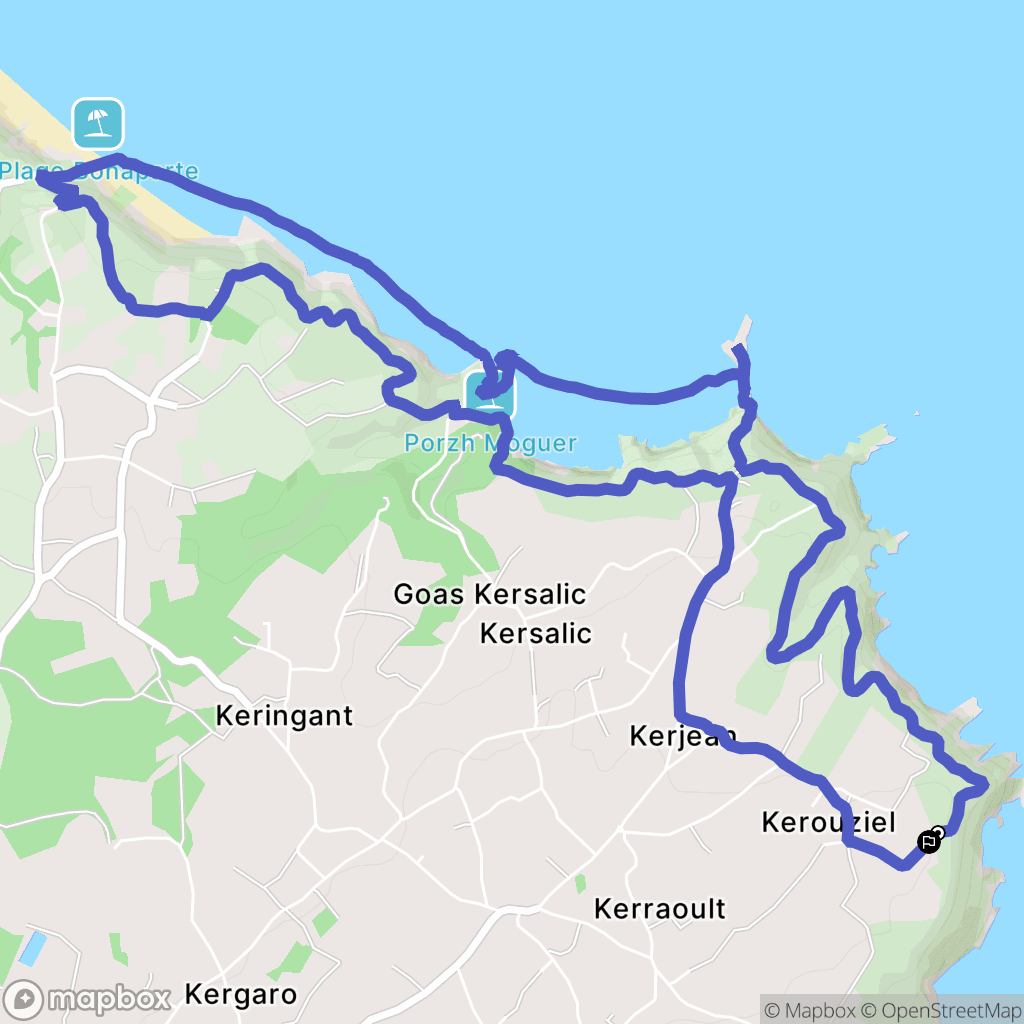 Plouha : carte du parcours de randonnée - France
