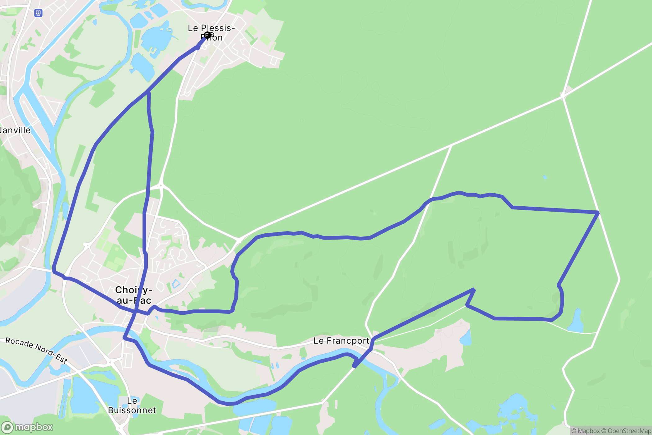 Le Plessis-Brion : carte du parcours de randonnée - France