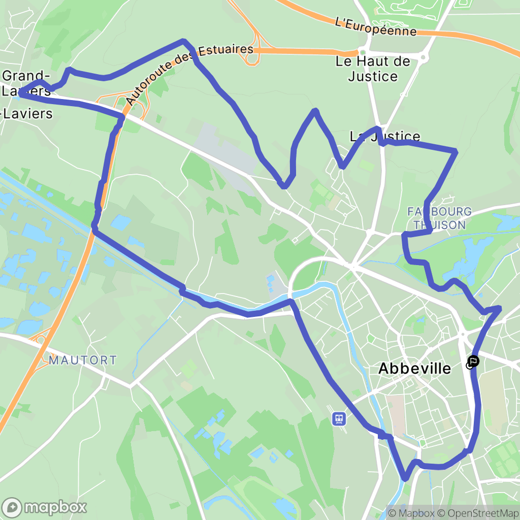 Abbeville : carte du parcours de randonnée - France