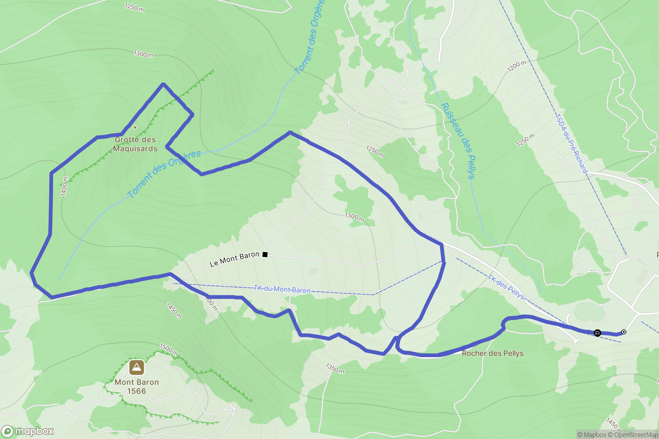 Bernex : carte du parcours de randonnée - France