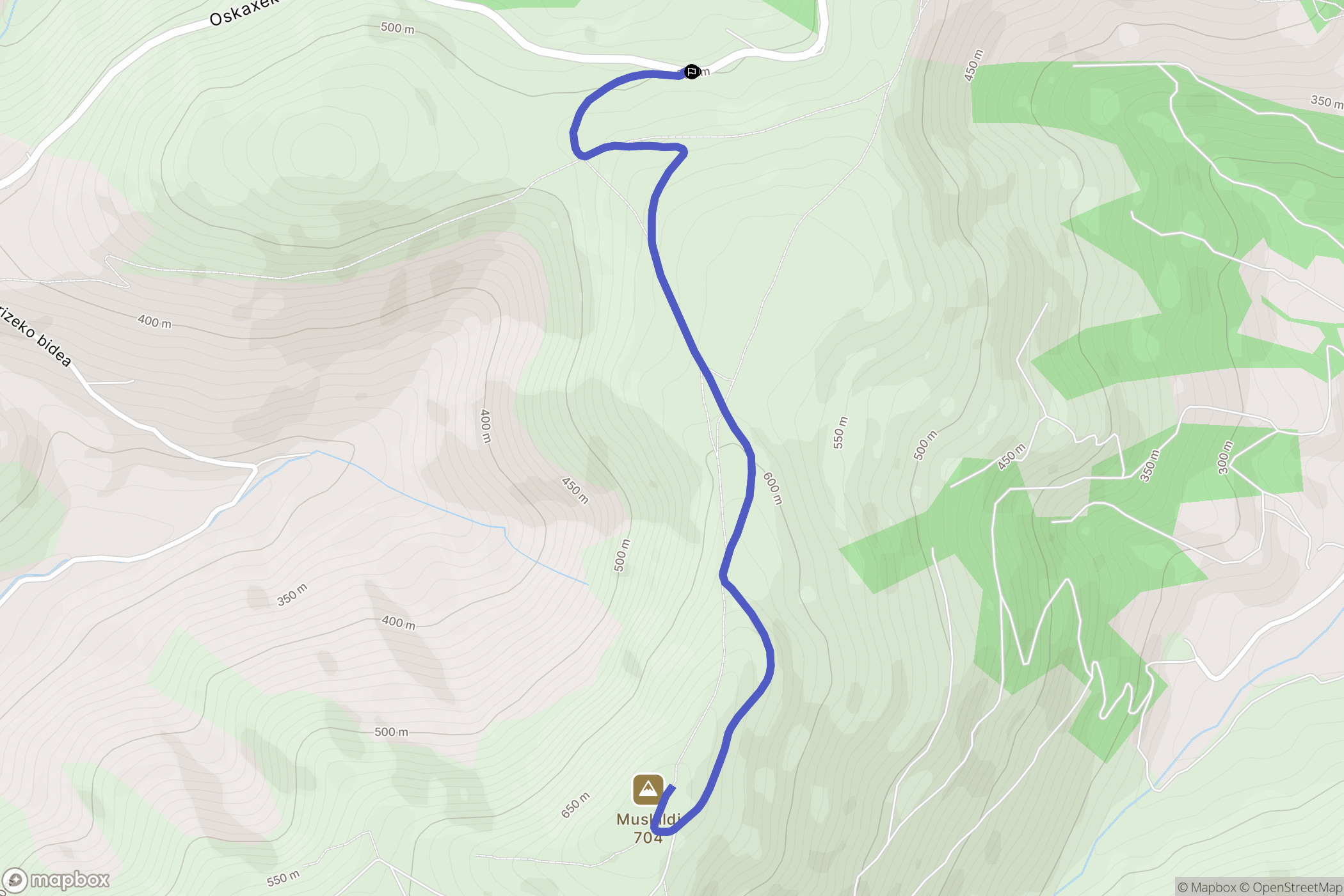 Musculdy : carte du parcours de randonnée - France
