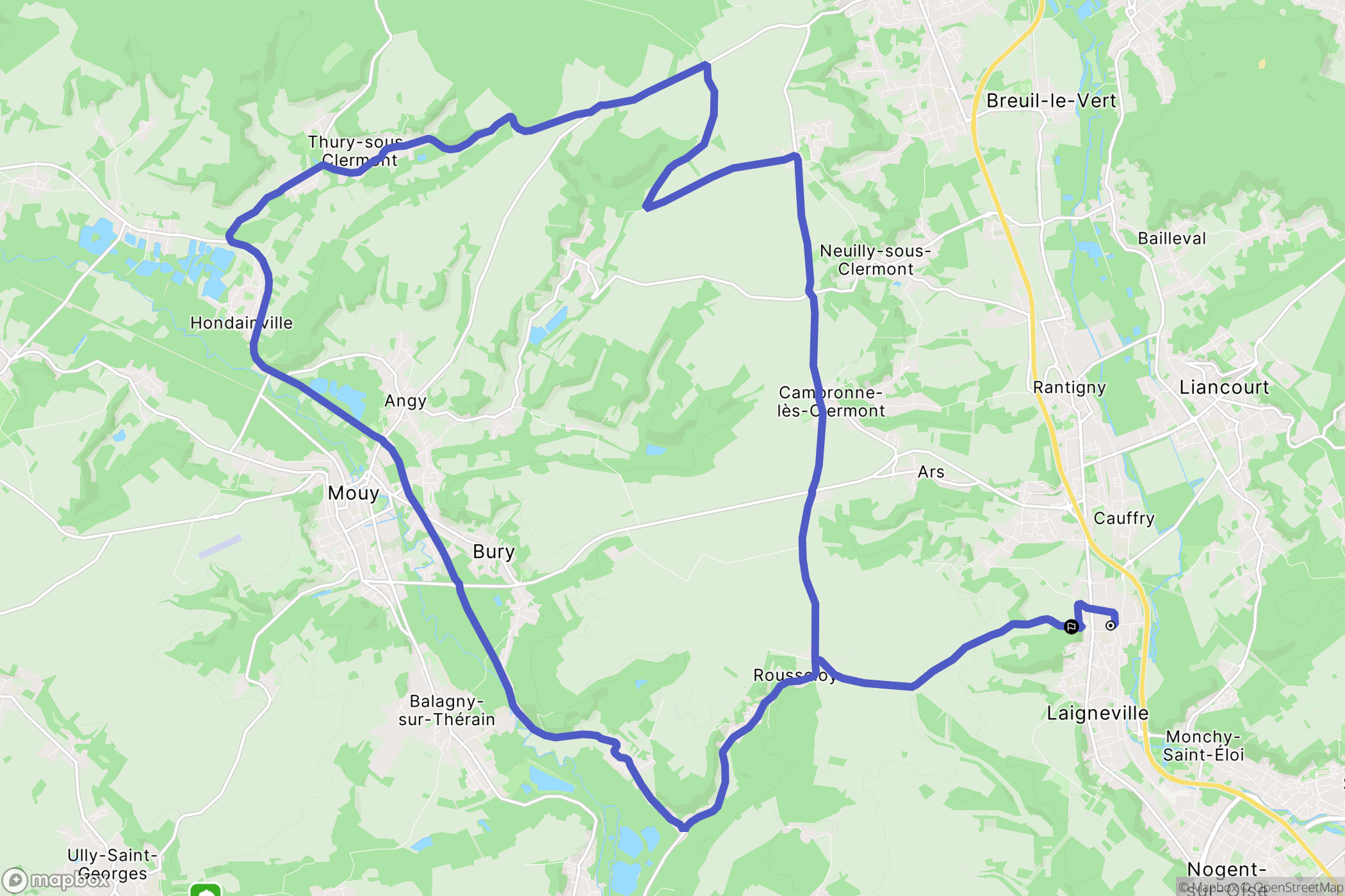 Laigneville : carte du parcours de randonnée - France