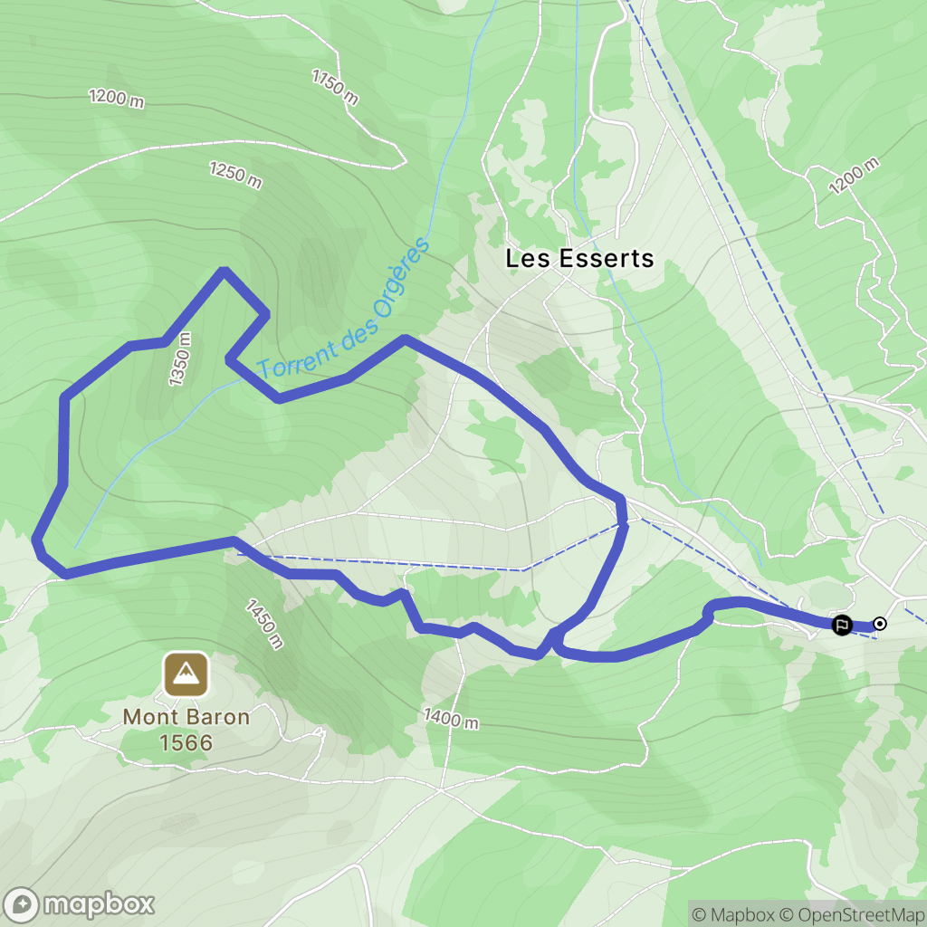 Bernex : carte du parcours de randonnée - France
