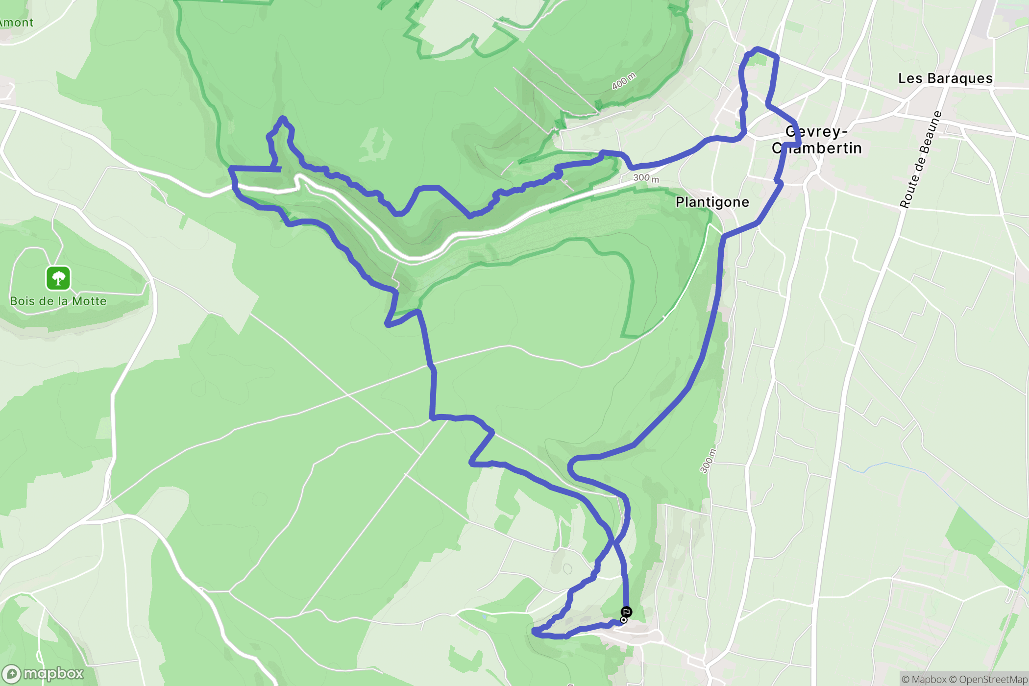 Morey-Saint-Denis : carte du parcours de randonnée - France