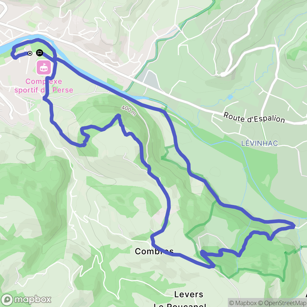 Espalion : carte du parcours de randonnée - France