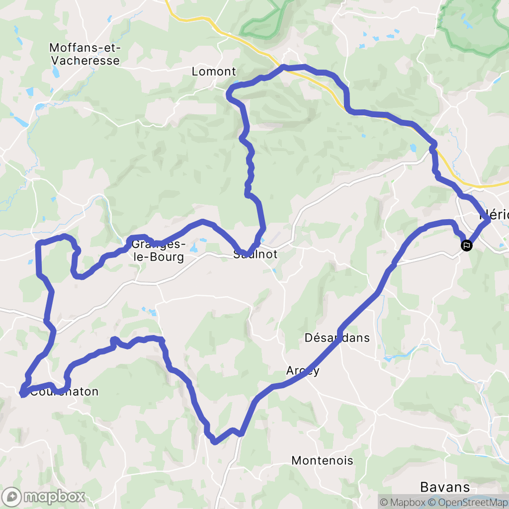 Héricourt : carte du parcours de randonnée - France