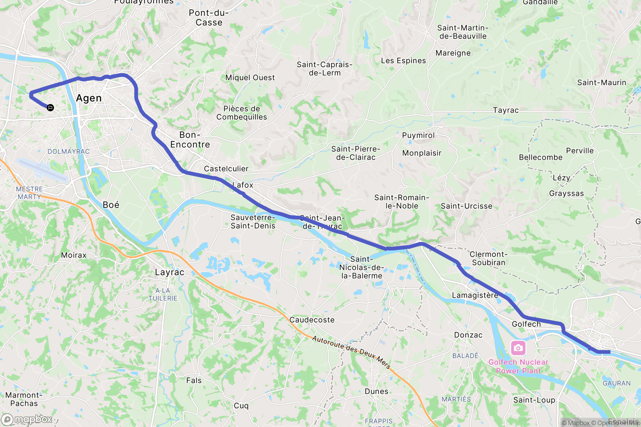 Le Passage : carte du parcours de randonnée - France