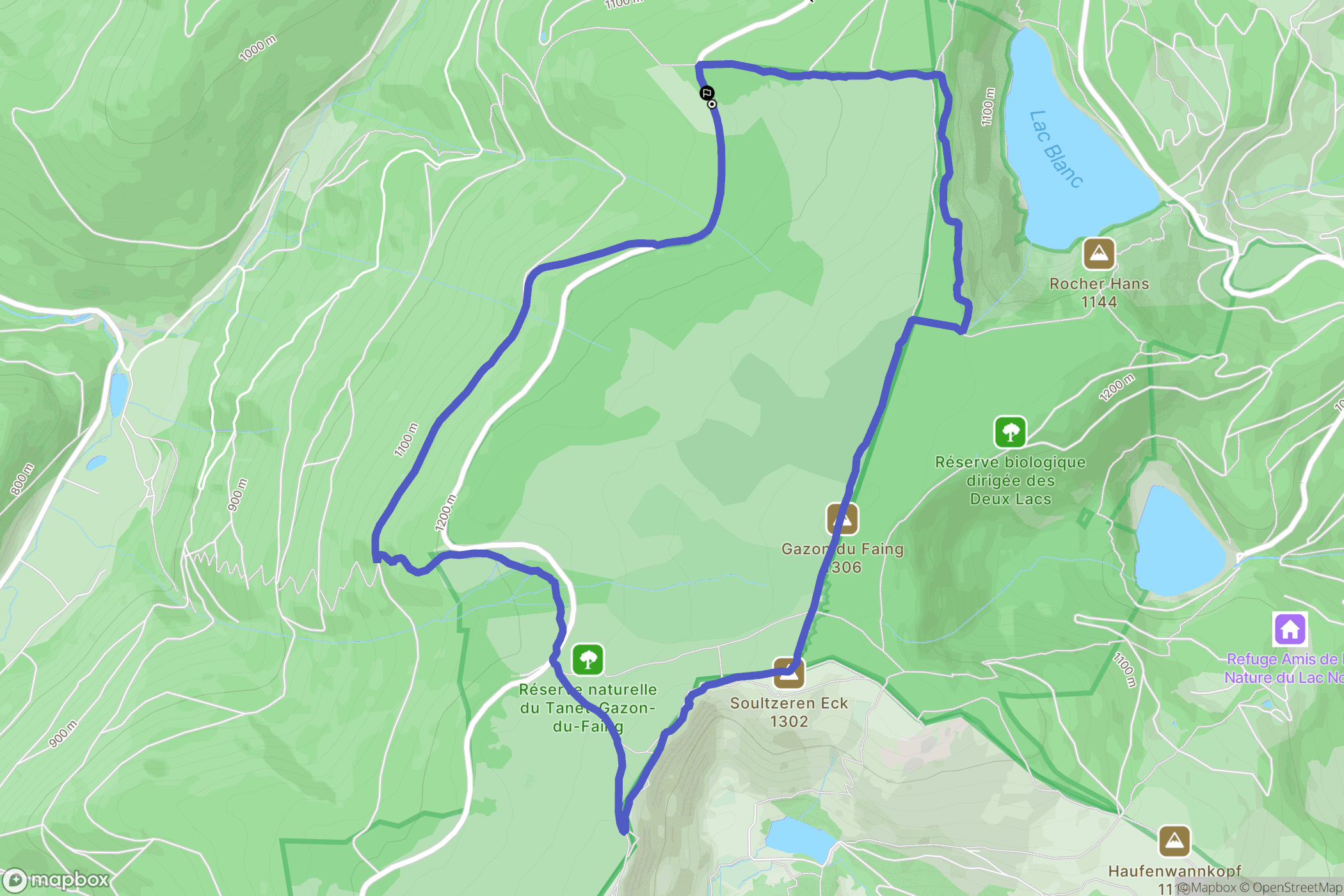 Plainfaing : carte du parcours de randonnée - France