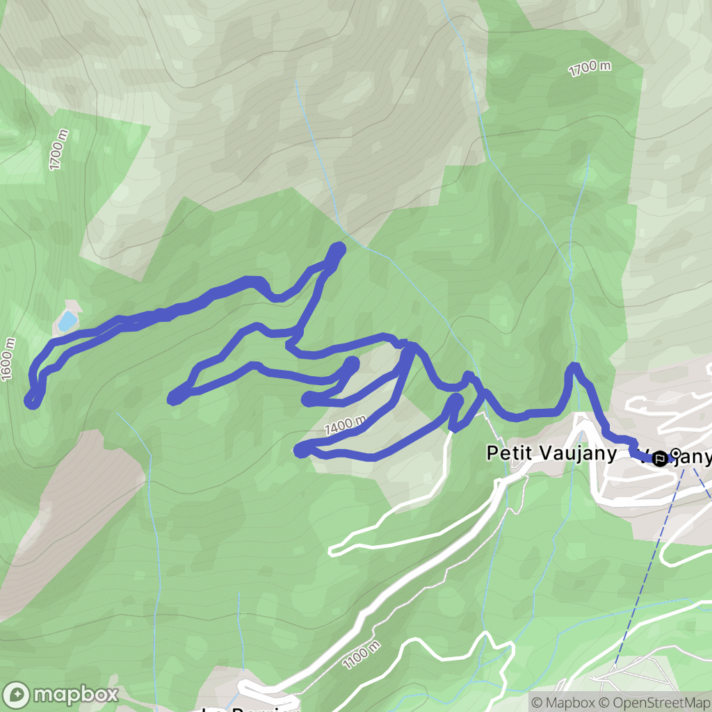 Vaujany : carte du parcours de randonnée - France