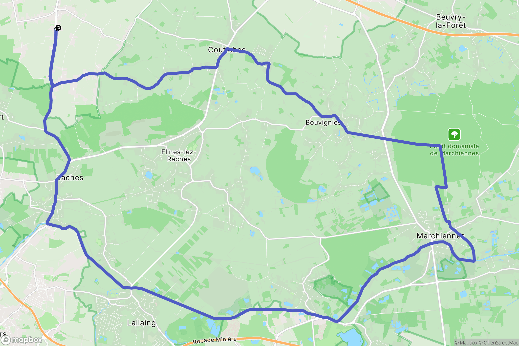 Faumont : carte du parcours de randonnée - France