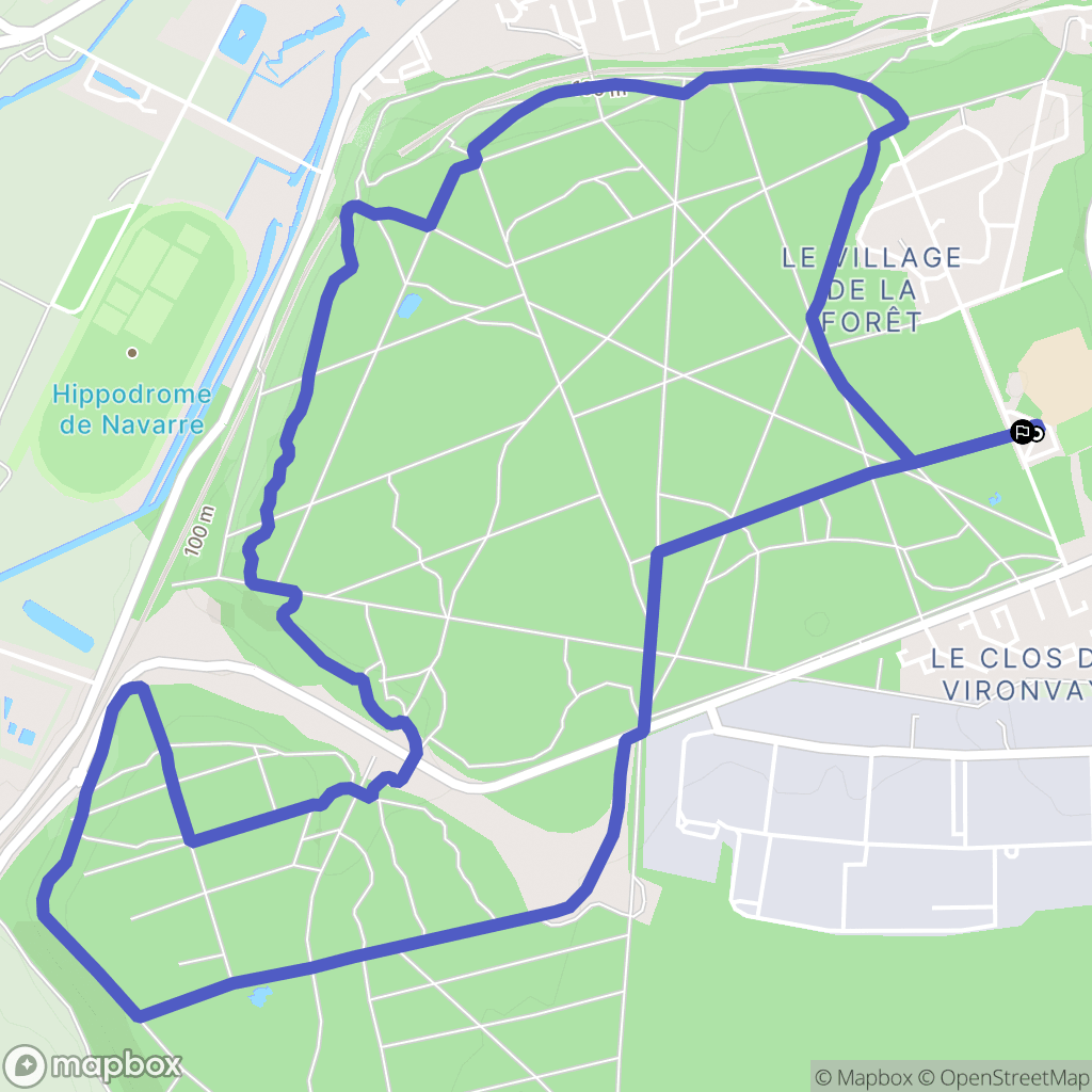 Évreux : carte du parcours de randonnée - France
