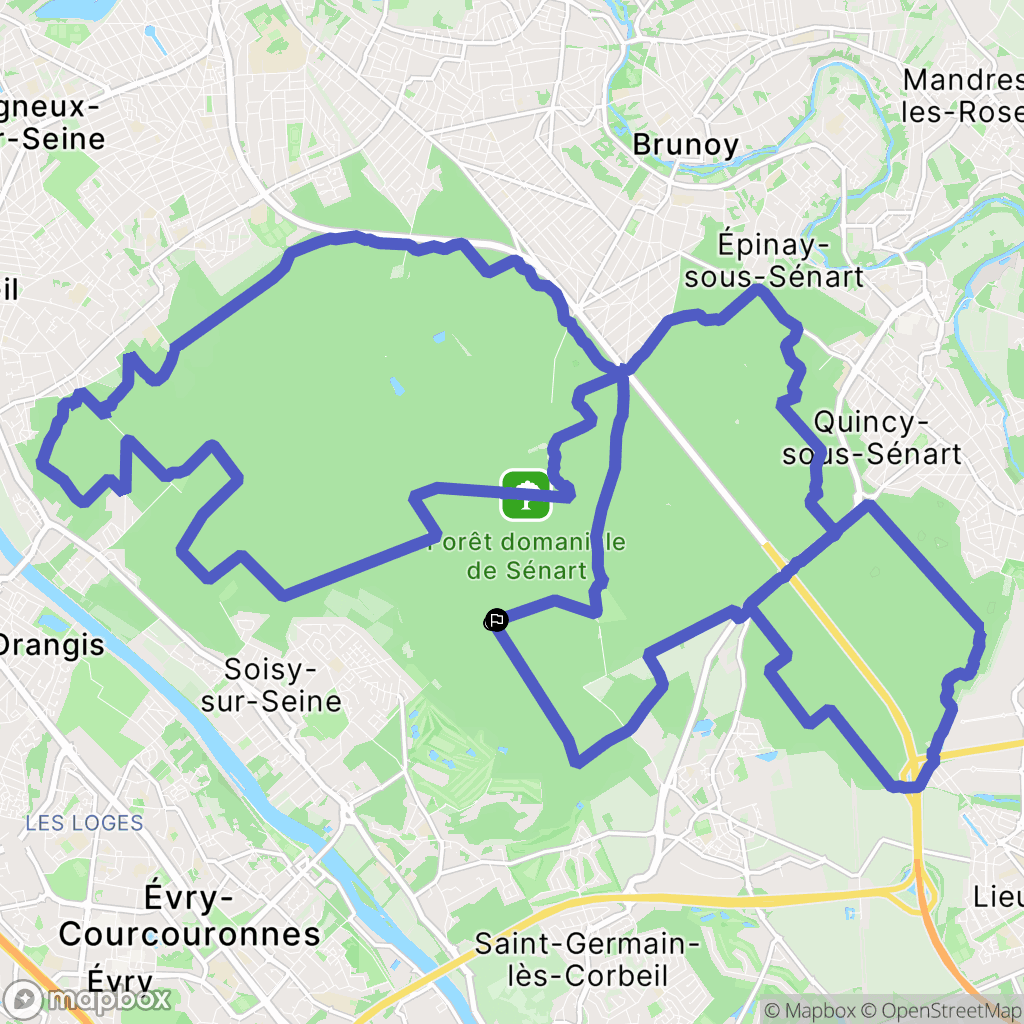 Étiolles : carte du parcours de randonnée - France
