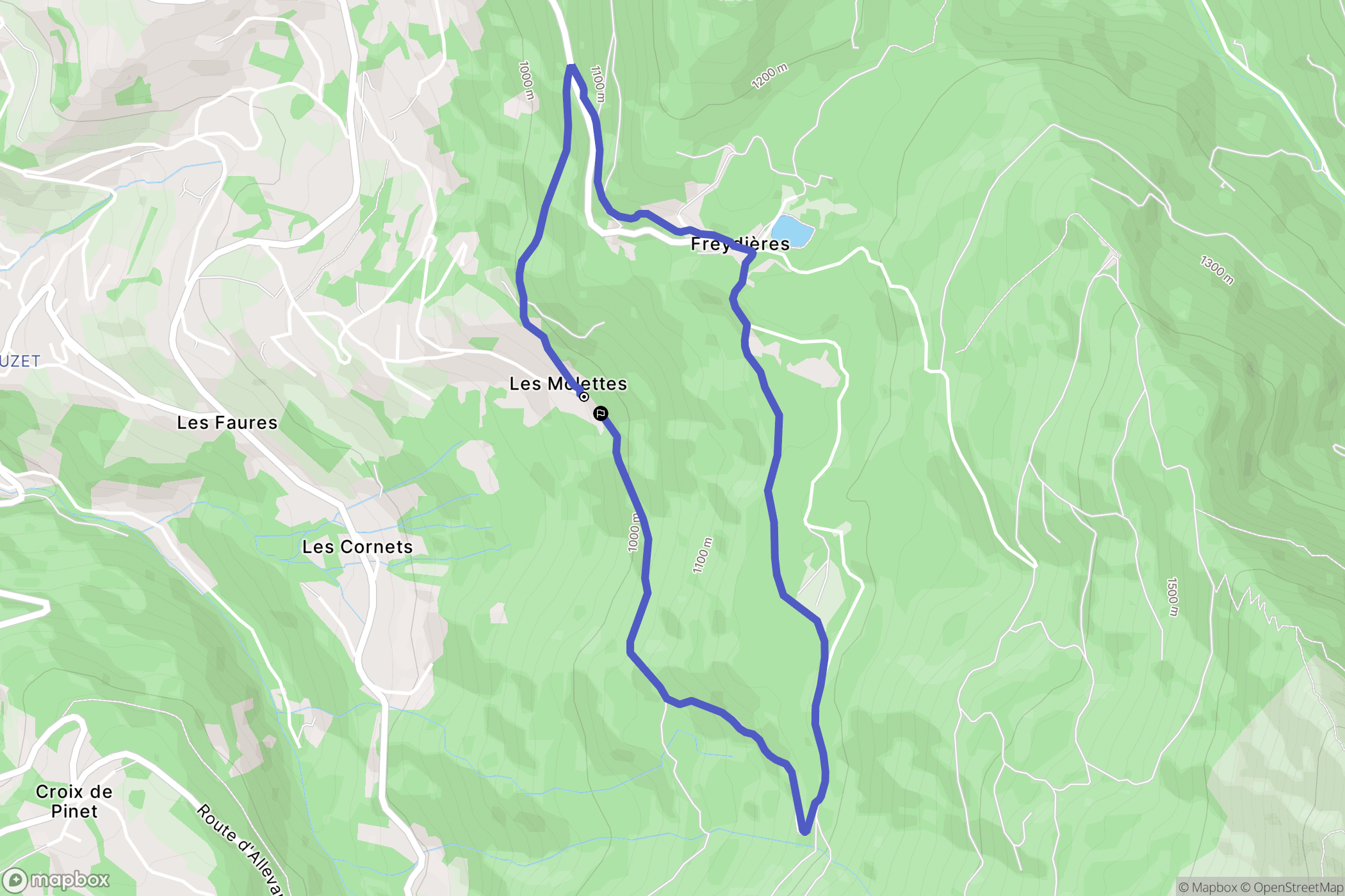 Revel : carte du parcours de randonnée - France