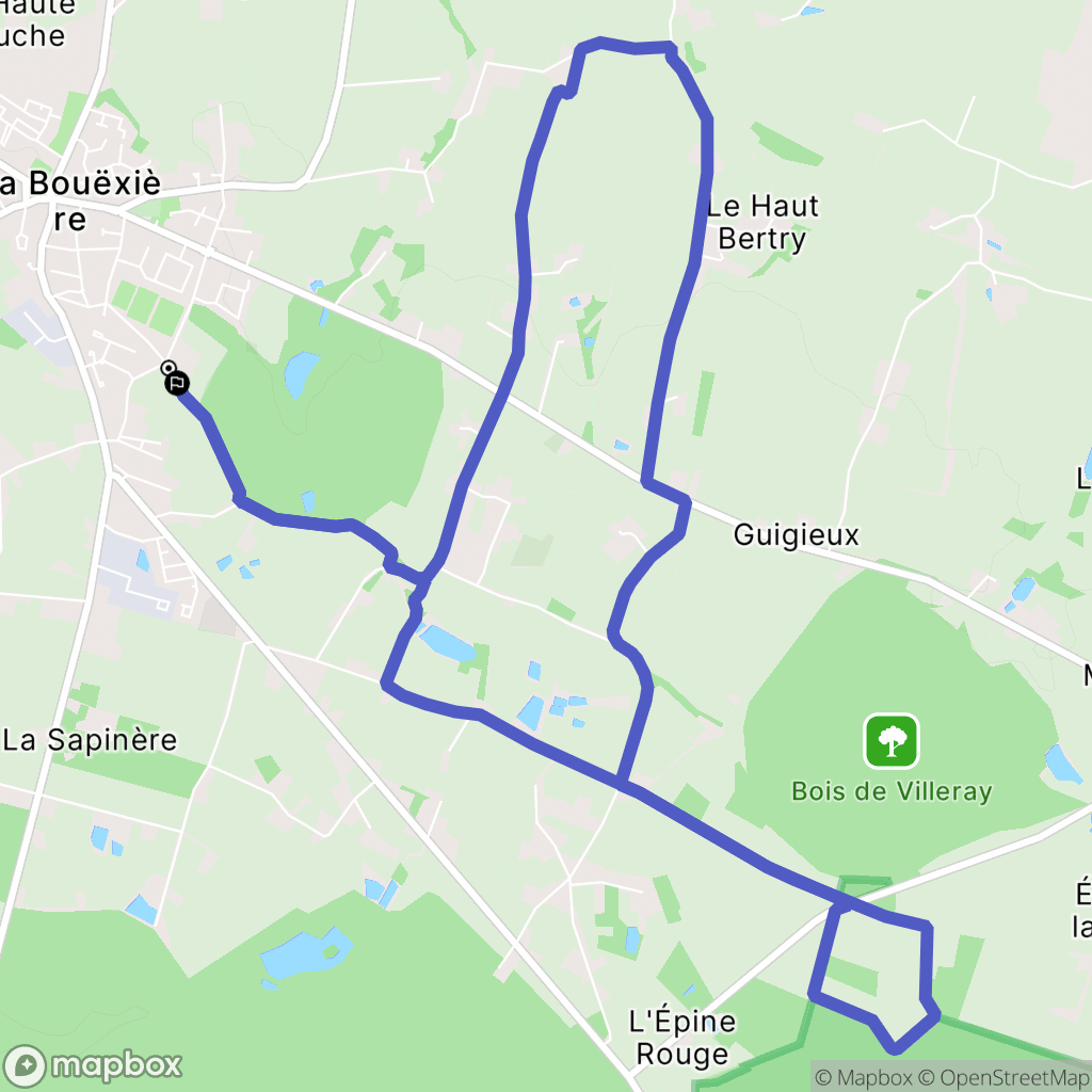 La Bouëxière : carte du parcours de randonnée - France