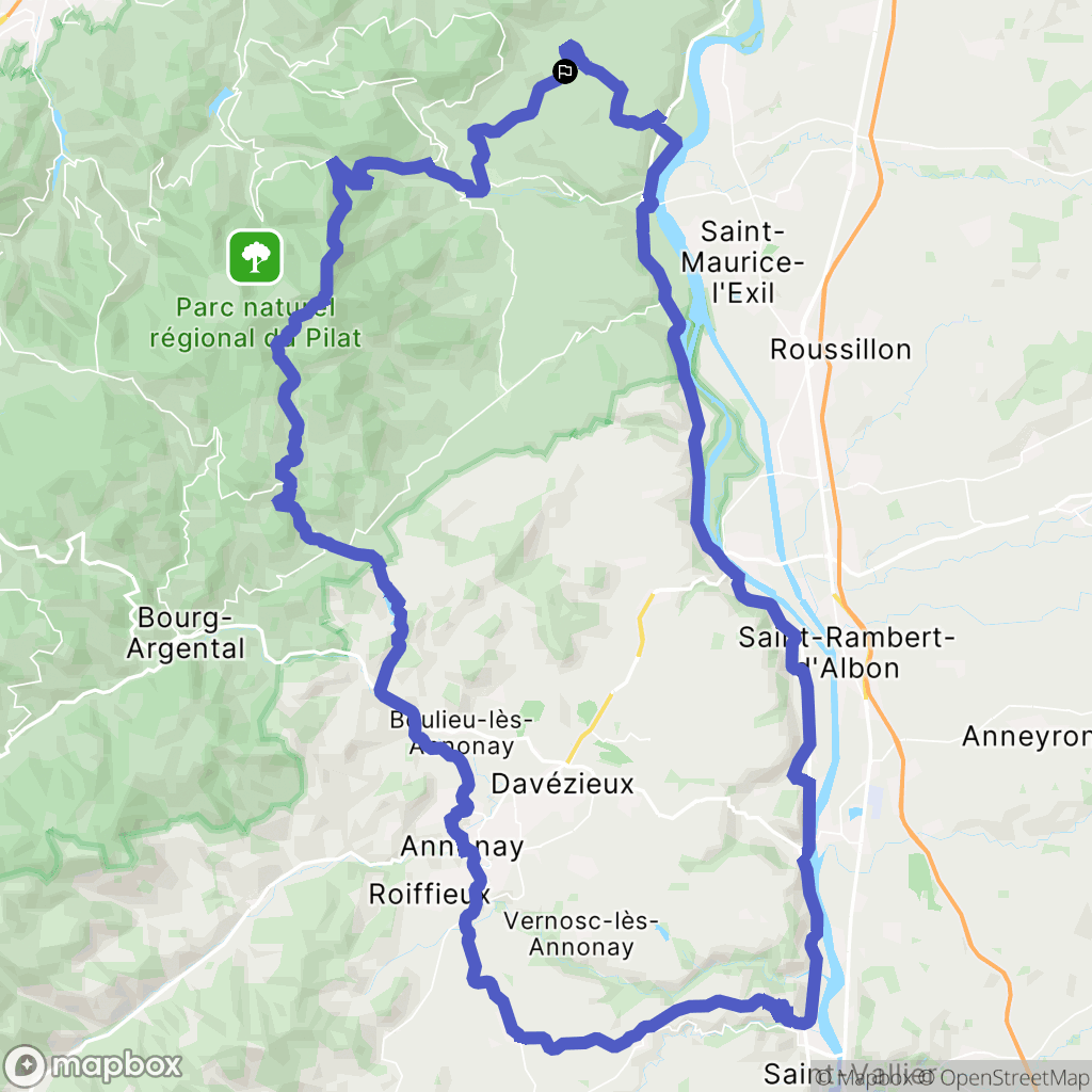 Chuyer : carte du parcours de randonnée - France