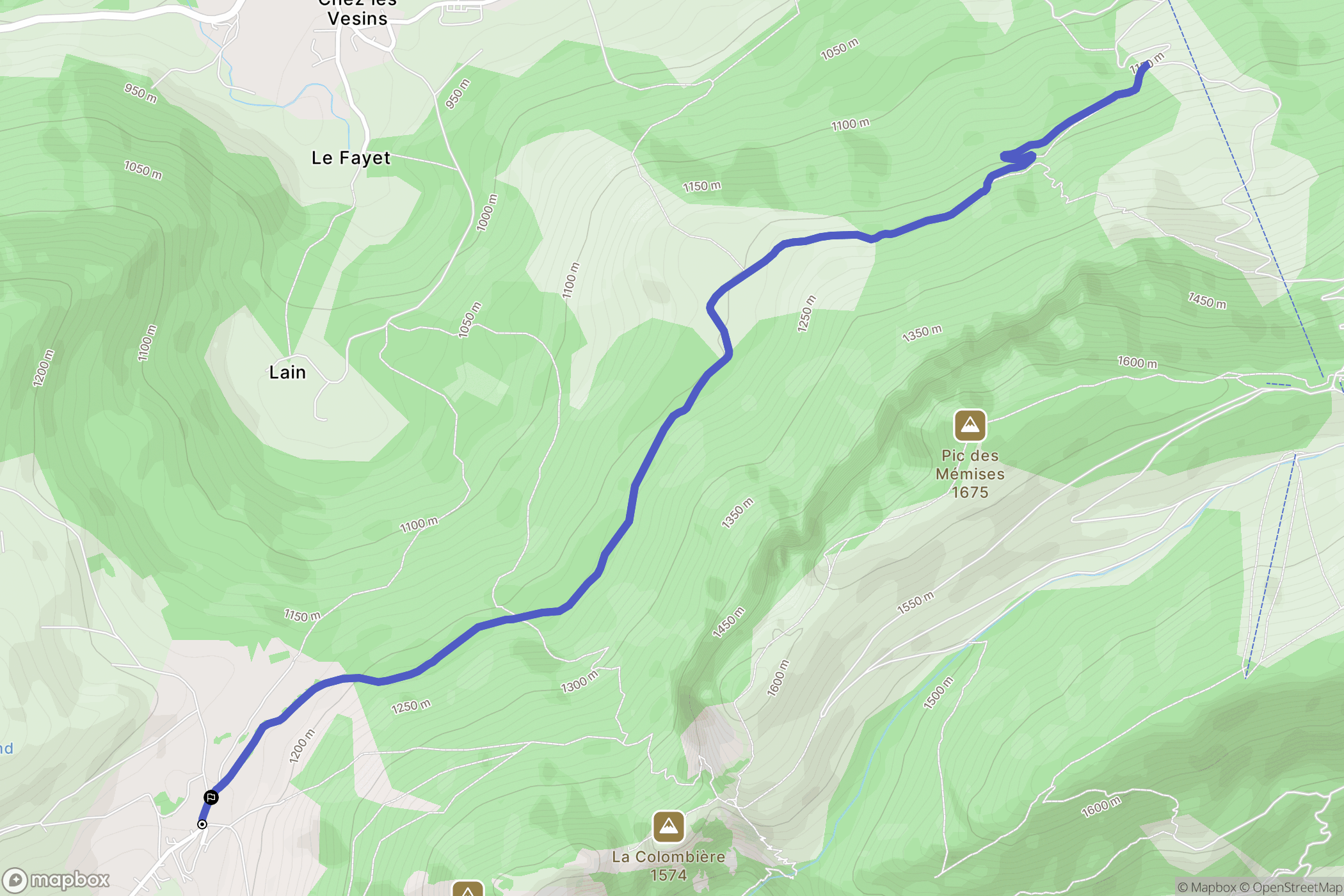 Bernex : carte du parcours de randonnée - France