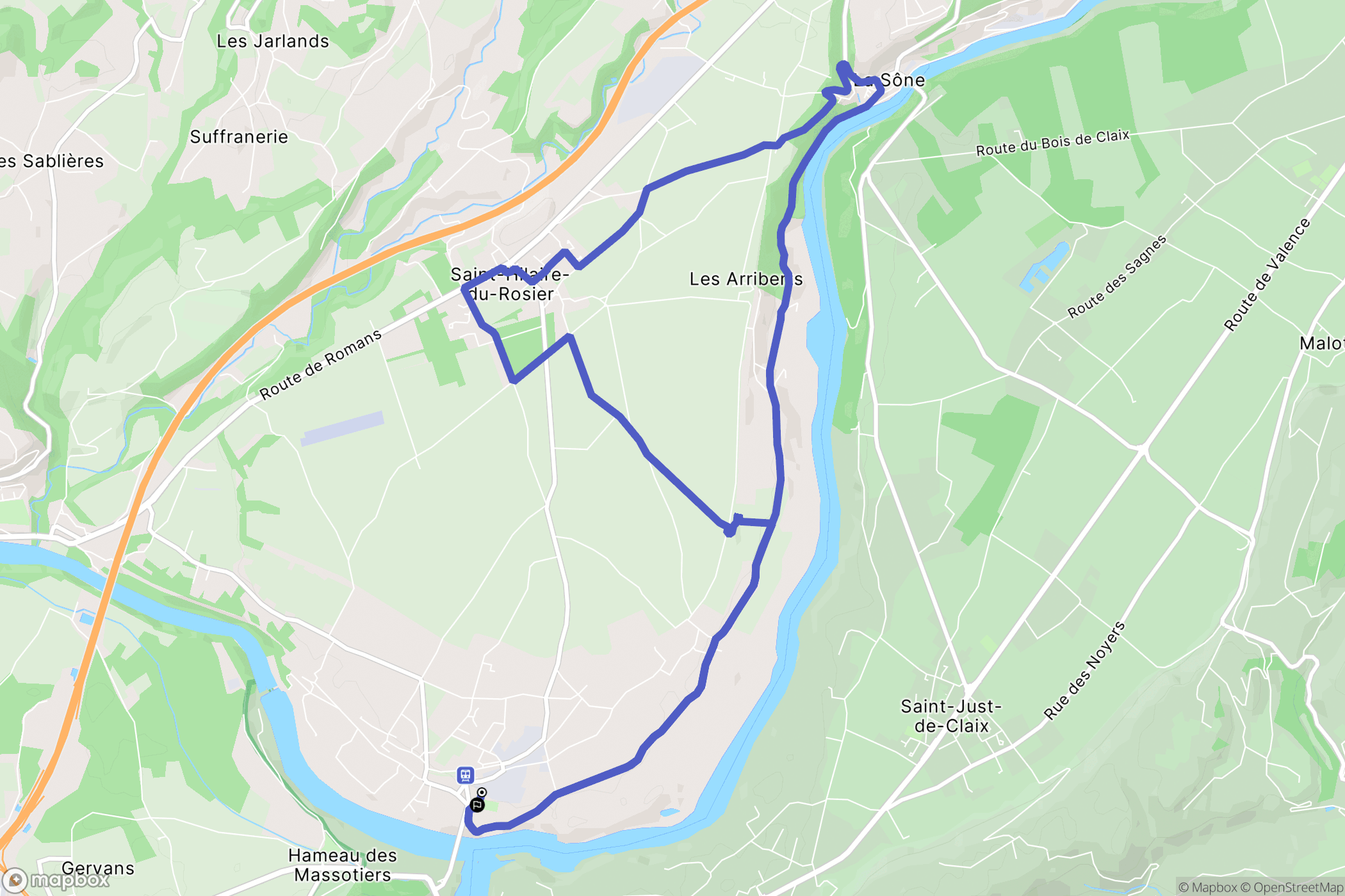 Saint-Hilaire-du-Rosier : carte du parcours de randonnée - France