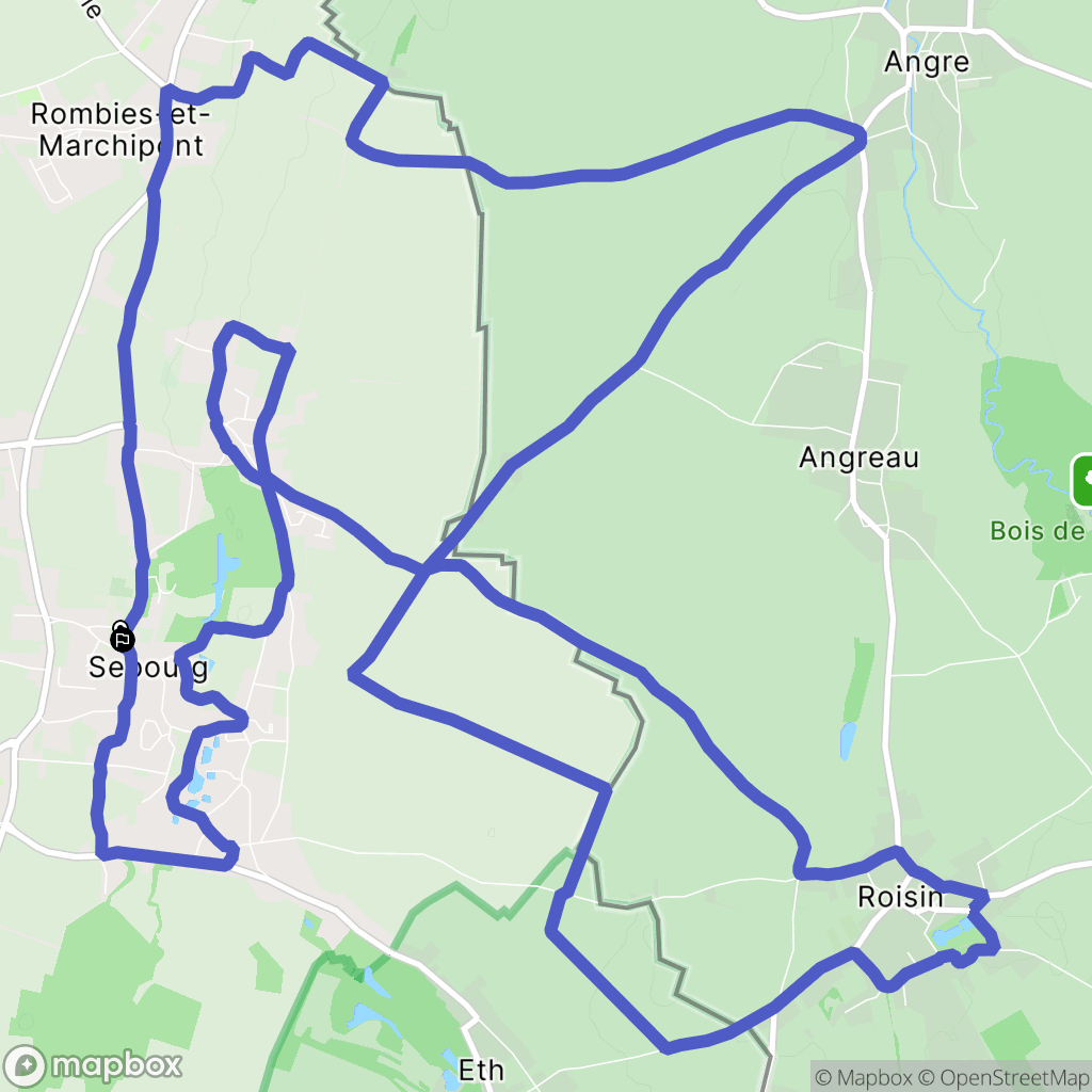 Sebourg : carte du parcours de randonnée - France