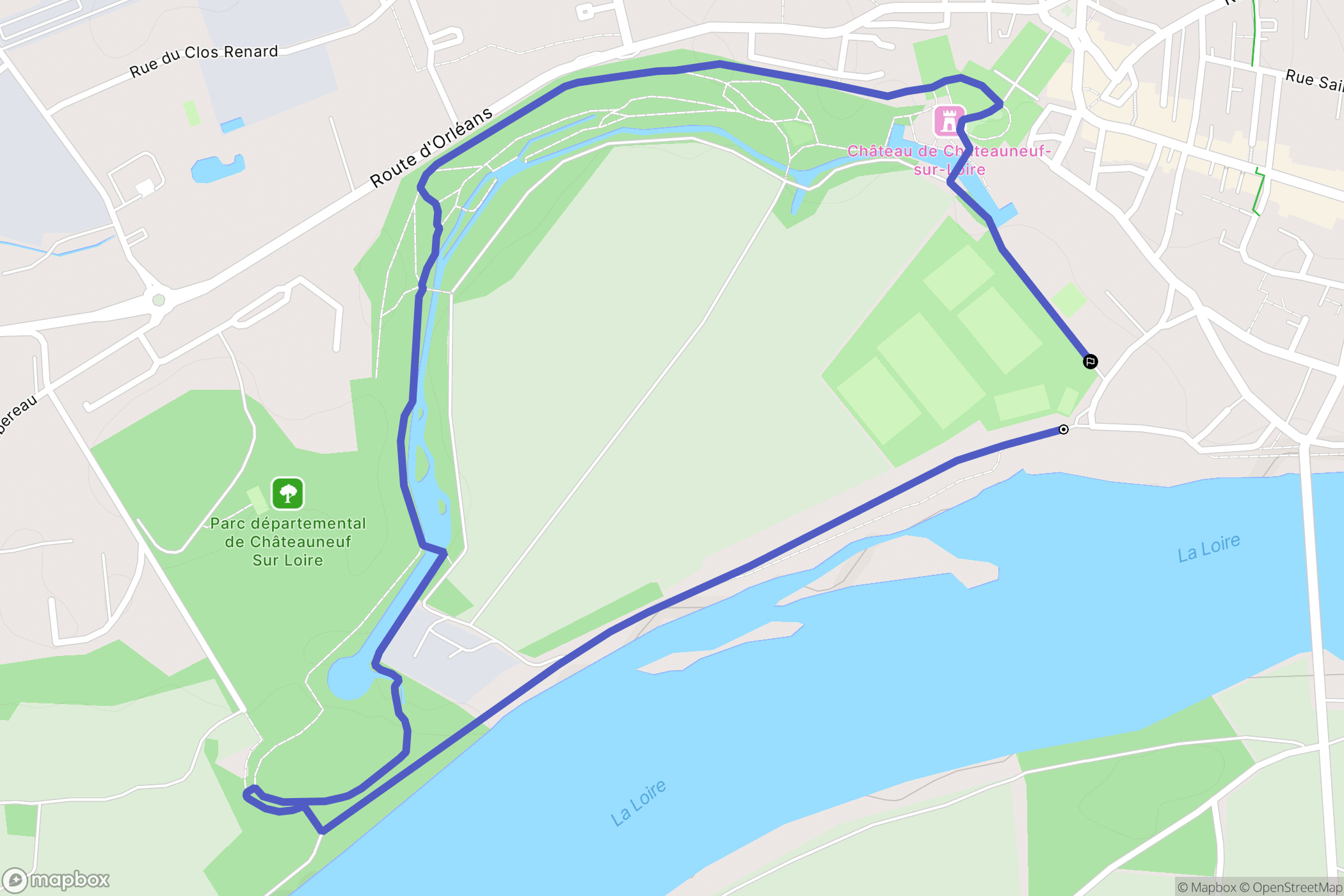 Châteauneuf-sur-Loire : carte du parcours de randonnée - France