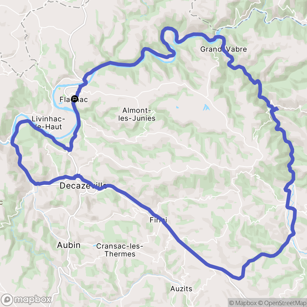 Flagnac : carte du parcours de randonnée - France