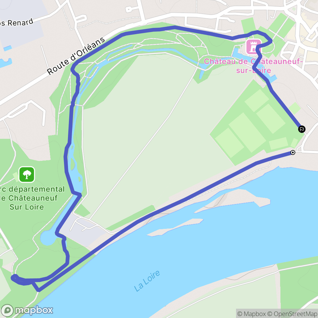 Châteauneuf-sur-Loire : carte du parcours de randonnée - France