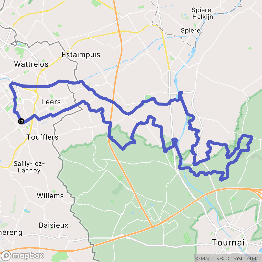 Lys-lez-Lannoy : carte du parcours de randonnée - France