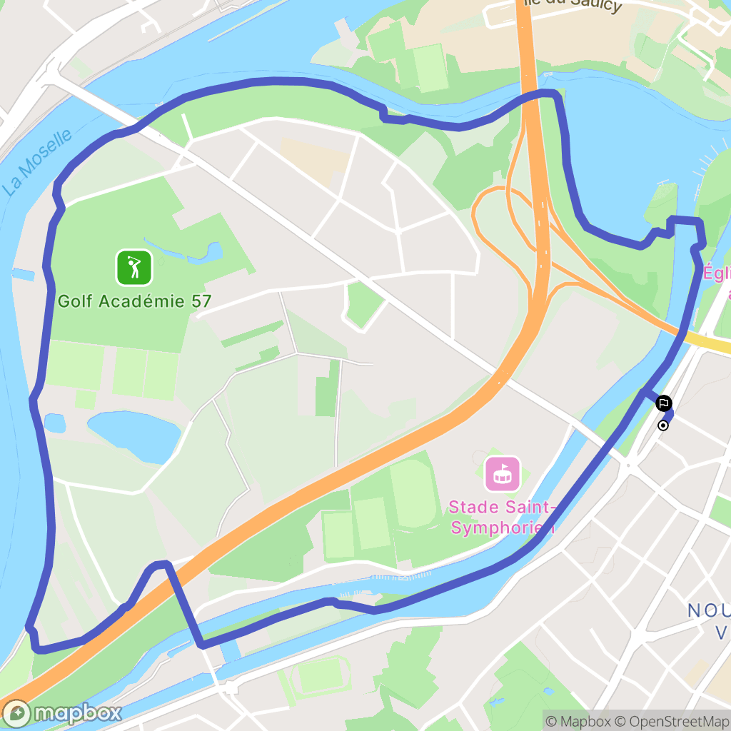 Metz : carte du parcours de randonnée - France