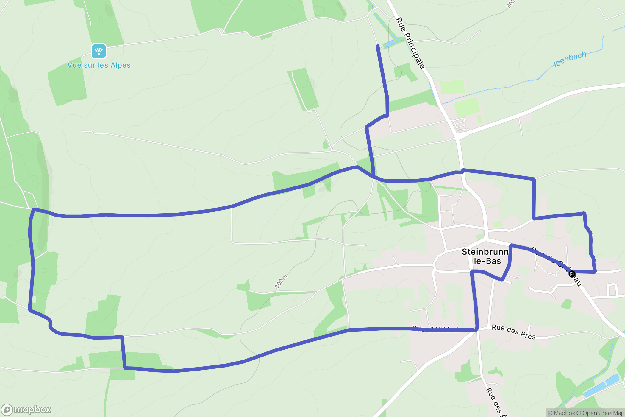 Steinbrunn-le-Bas : carte du parcours de randonnée - France