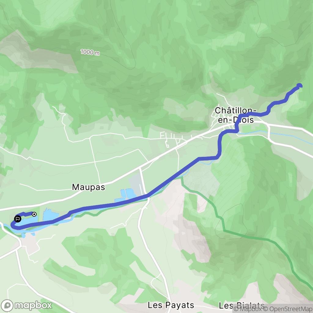 Châtillon-en-Diois : carte du parcours de randonnée - France