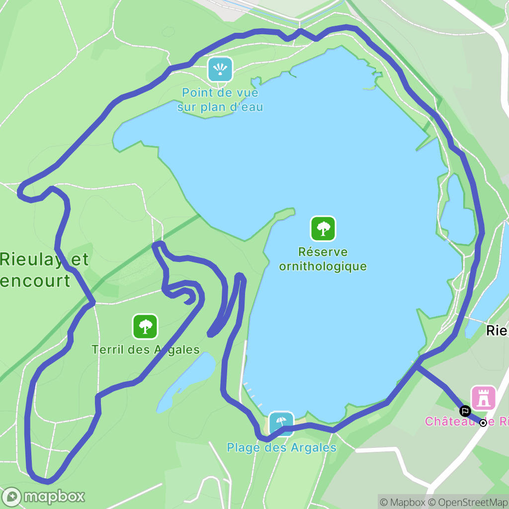 Rieulay : carte du parcours de randonnée - France