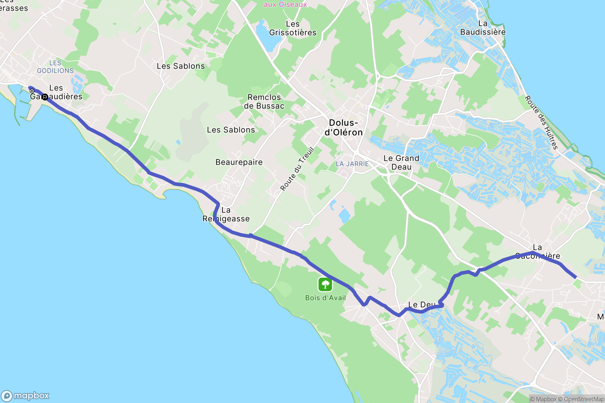 Saint-Pierre-d'Oléron : carte du parcours de randonnée - France