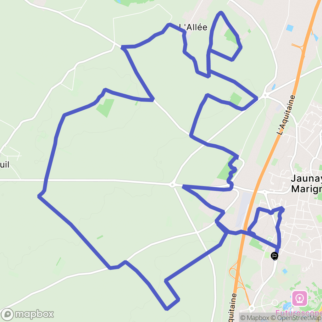 Jaunay-Marigny : carte du parcours de randonnée - France