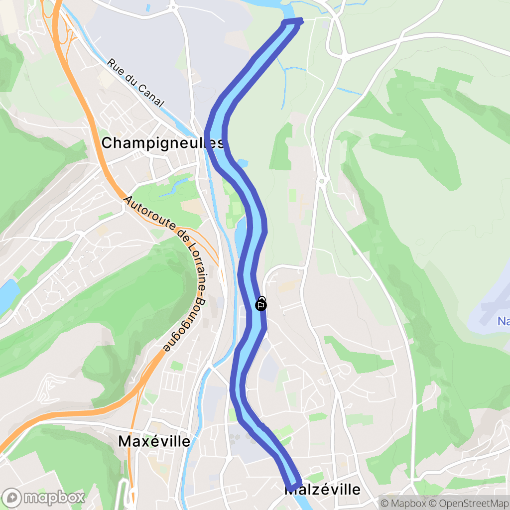 Malzéville : carte du parcours de randonnée - France