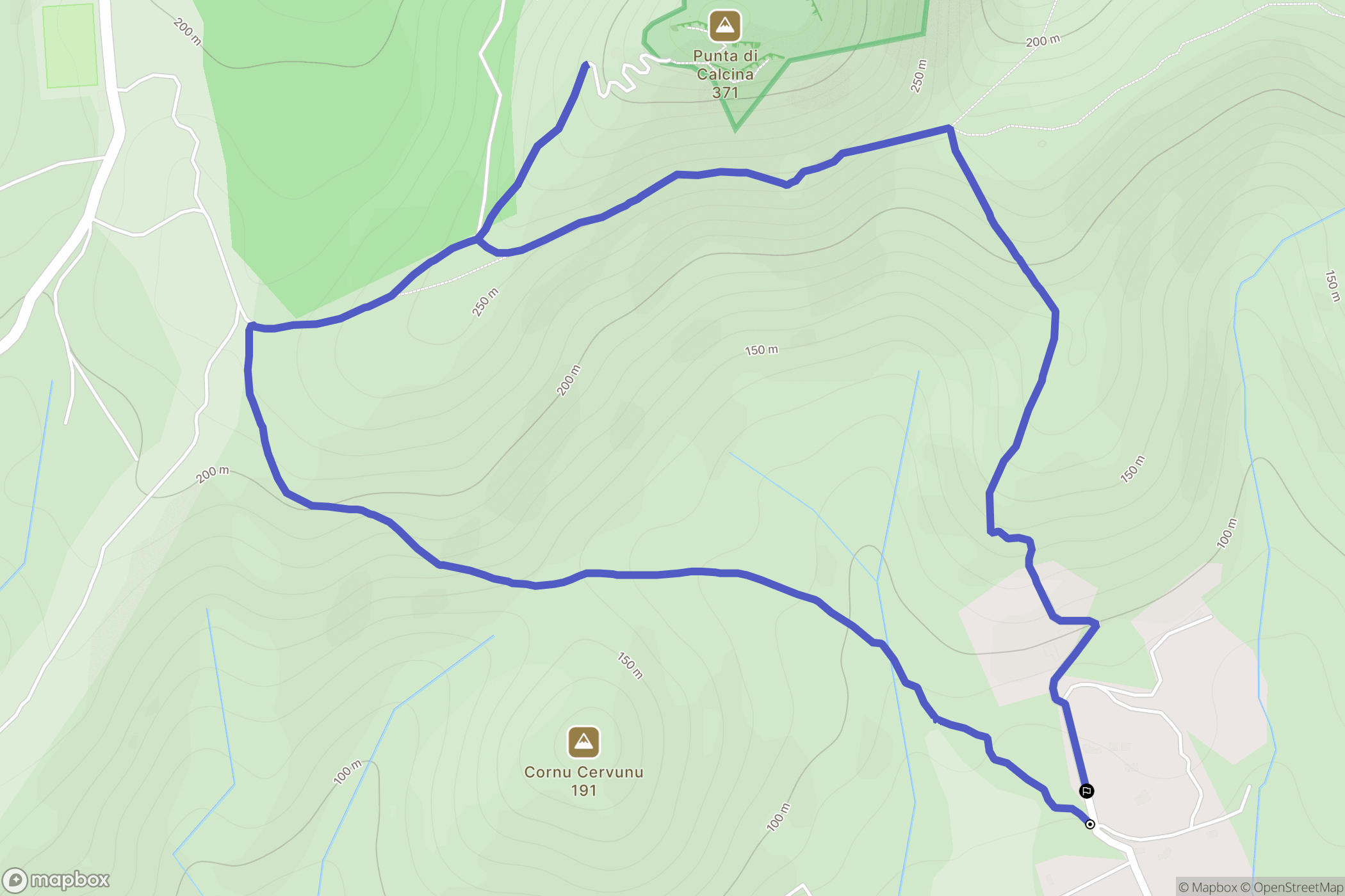 Conca : carte du parcours de randonnée - France